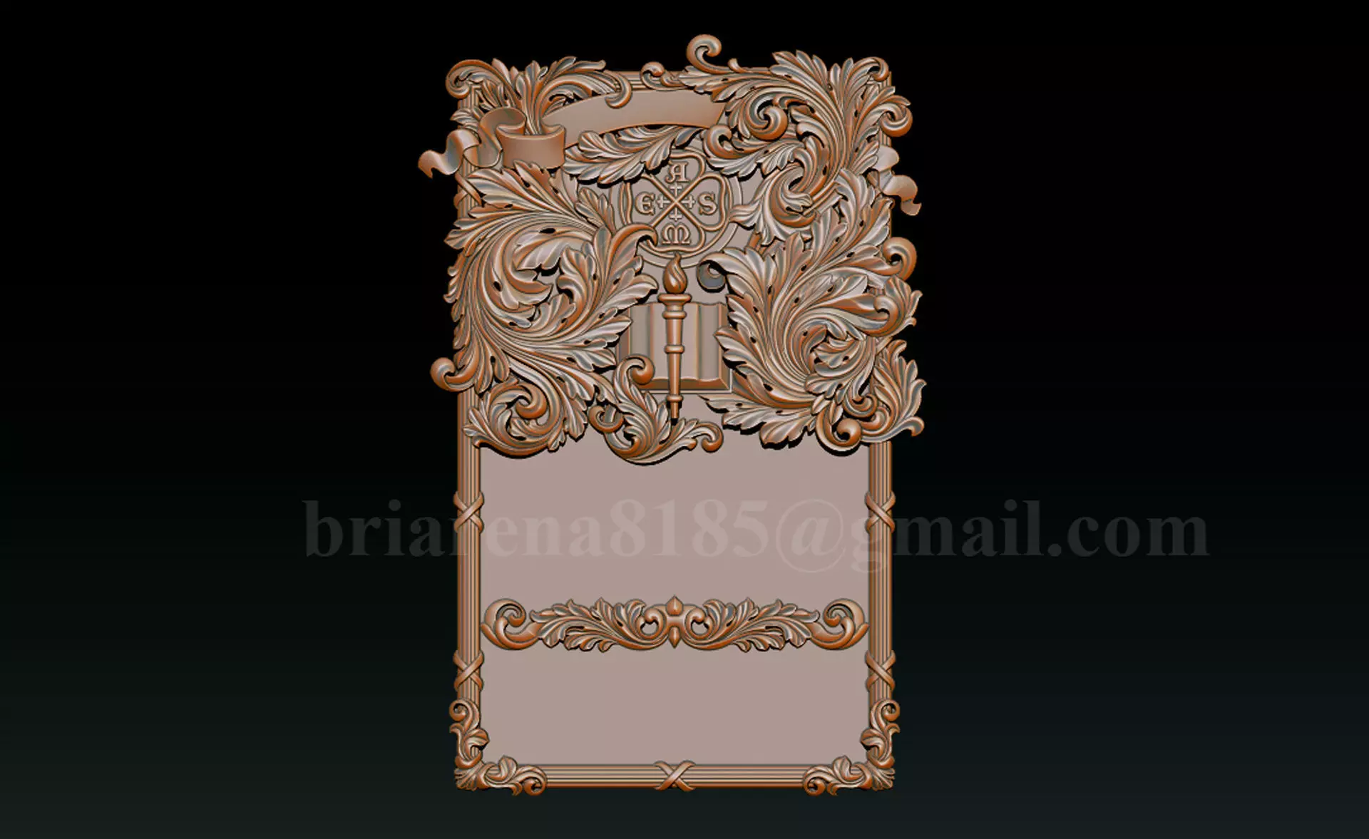 Ornamental Bas-Relief 3D Model 3D print model_2