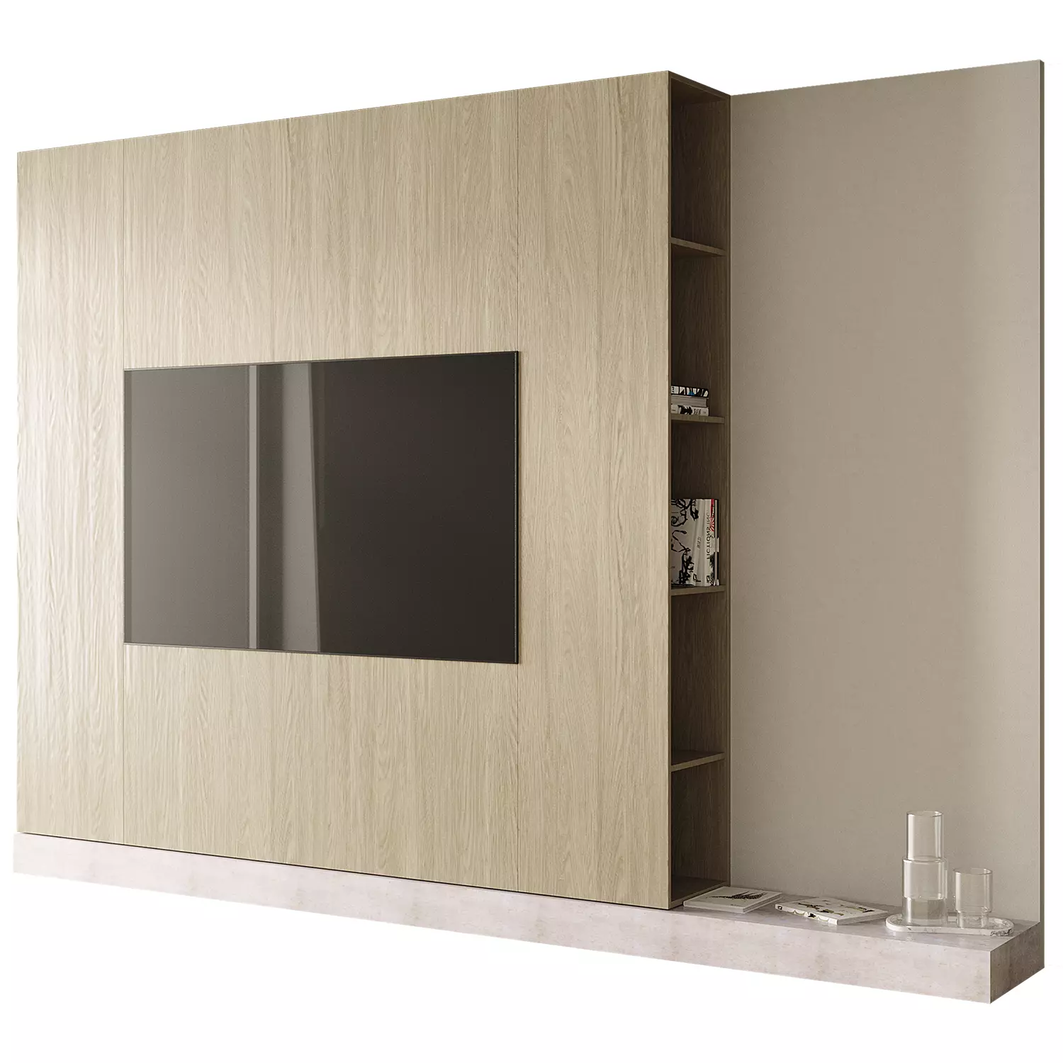 TV wall set 07 Free 3D model