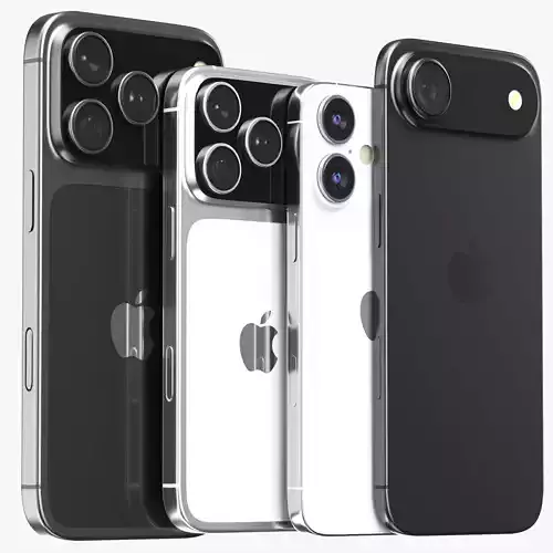 Apple iPhone 17 and 17 Air and 17 Pro and 17 Pro MAX PBR 3D Model Collection