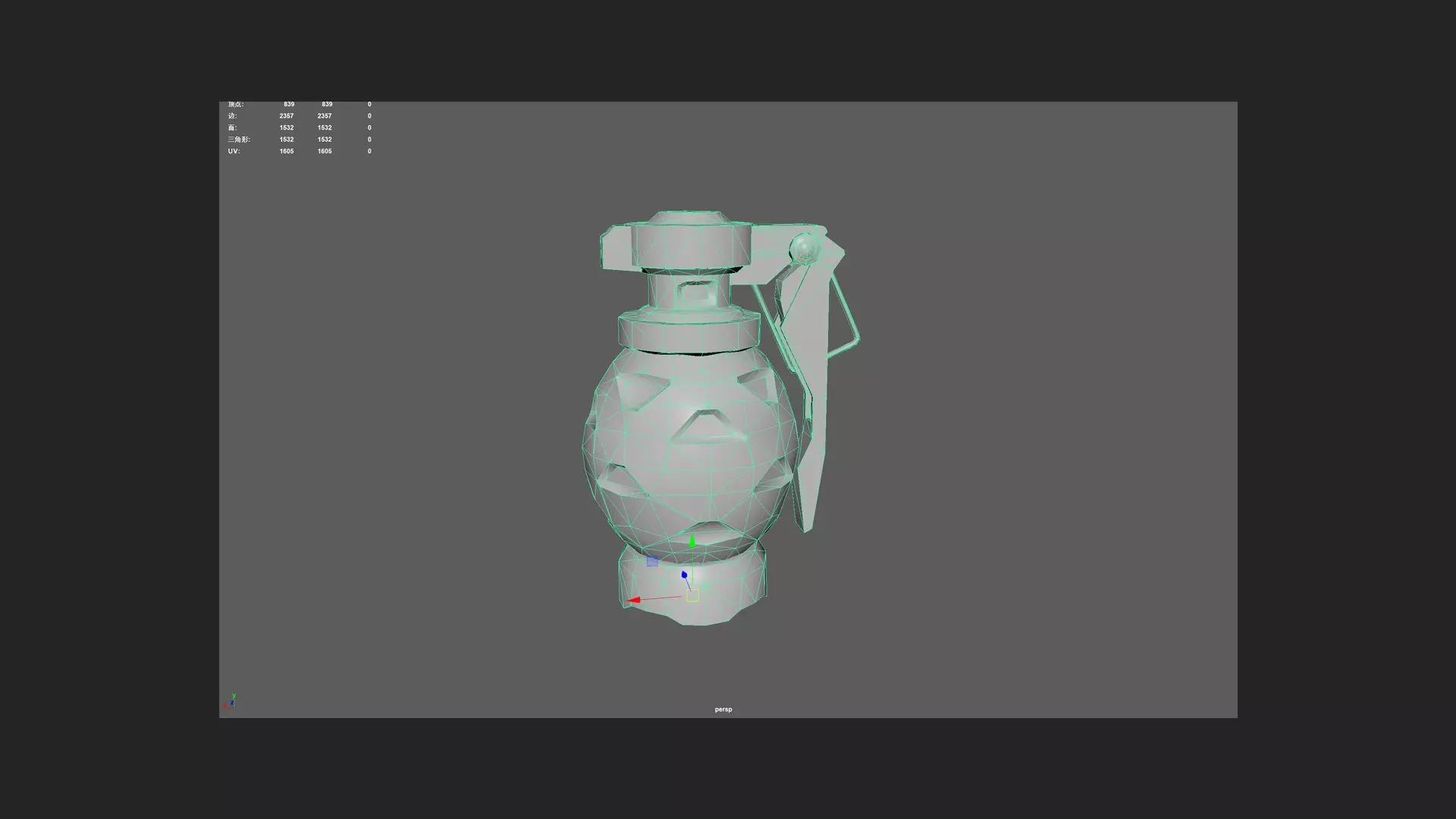 Hand Grenade 3D Model 002 Low-poly 3D model_10
