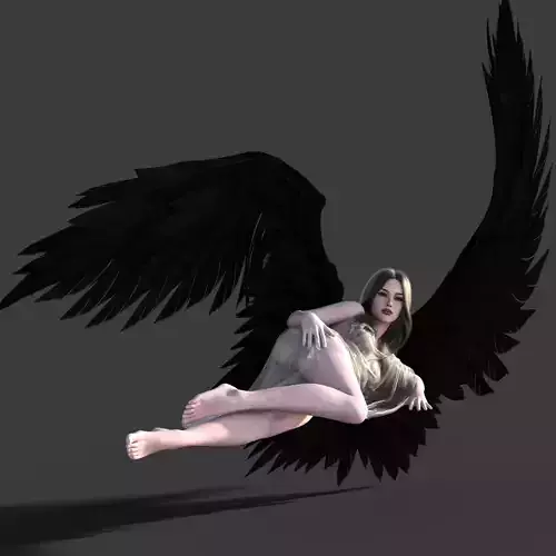 Dark Angel  Realistic Female Character  Game Ready  Low-poly 3D model Dark Angel  Realistic Female Character  Game Ready  Low-poly 3D model