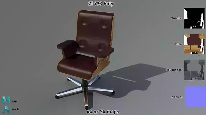 Comfort Chair Low-poly 3D model