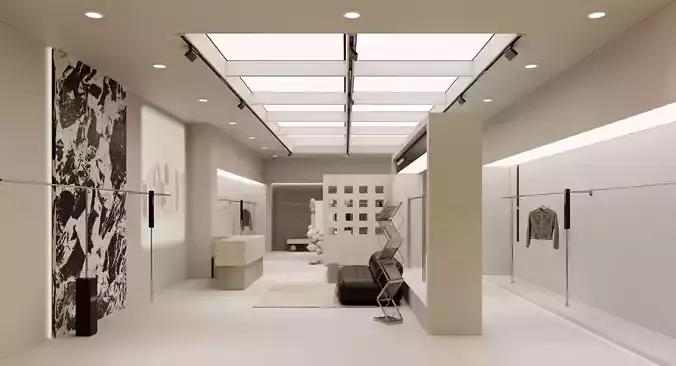 Clothing store 3D model Low-poly 3D model