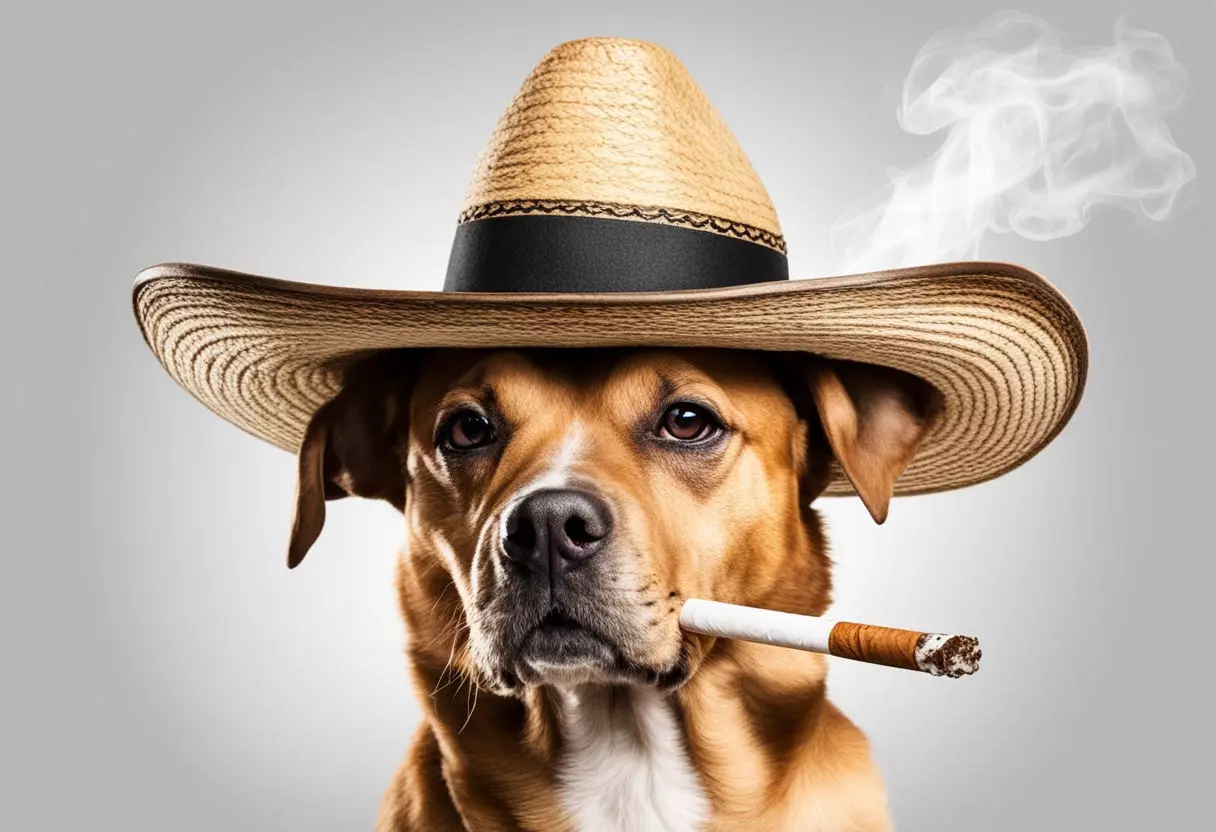 Smoking Dog Wearing Sombrero 3D Model 3D model 3D printable