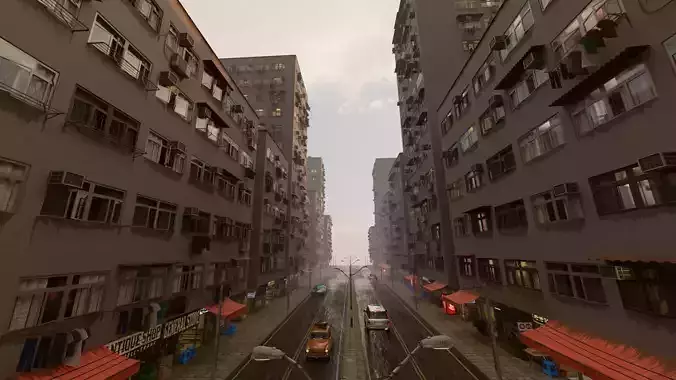 Urban Street 3D model 7