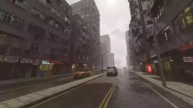 Urban Street 3D model 2