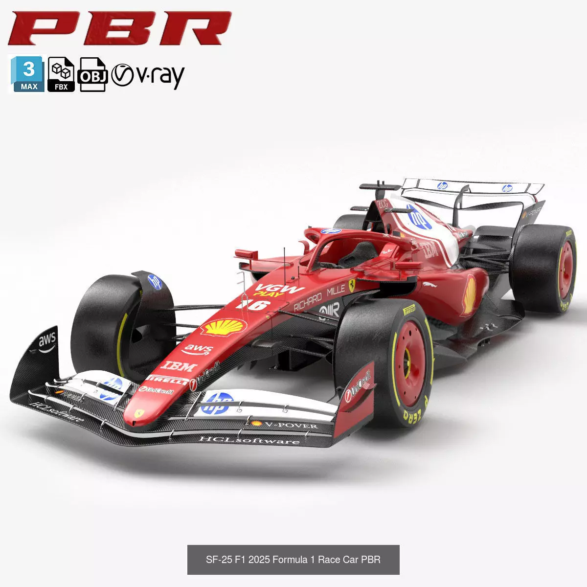 F1 2025 Racing Car Bundle 4 HighQuality 4K PBR Game Ready 3D Model Collection_2