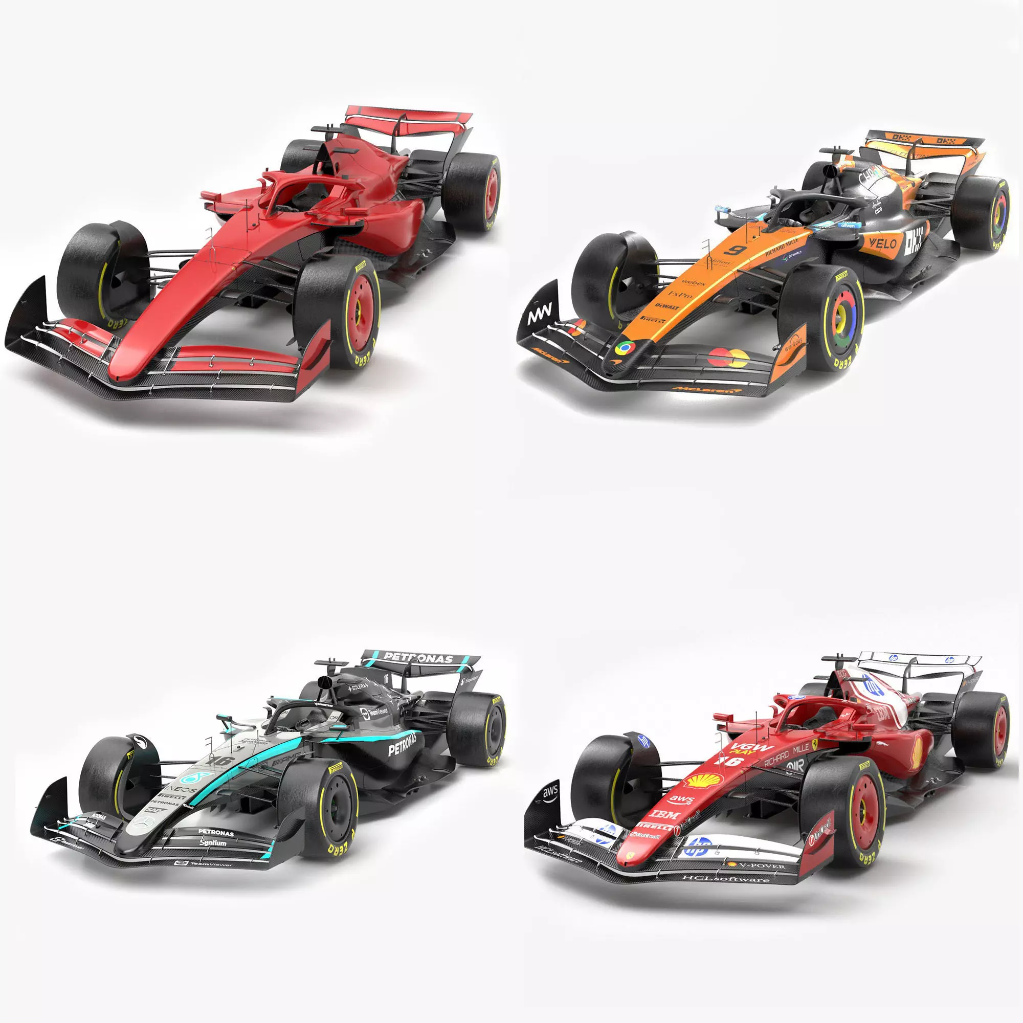 F1 2025 Racing Car Bundle 4 HighQuality 4K PBR Game Ready 3D Model Collection_0