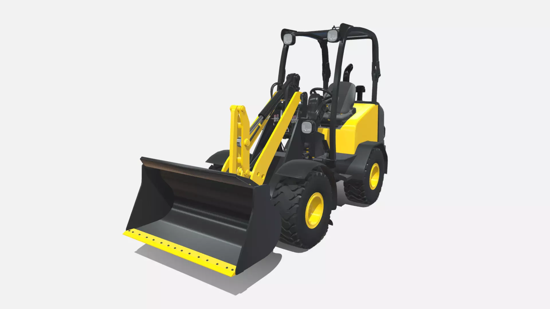 Small Wheel loader Low-poly 3D model