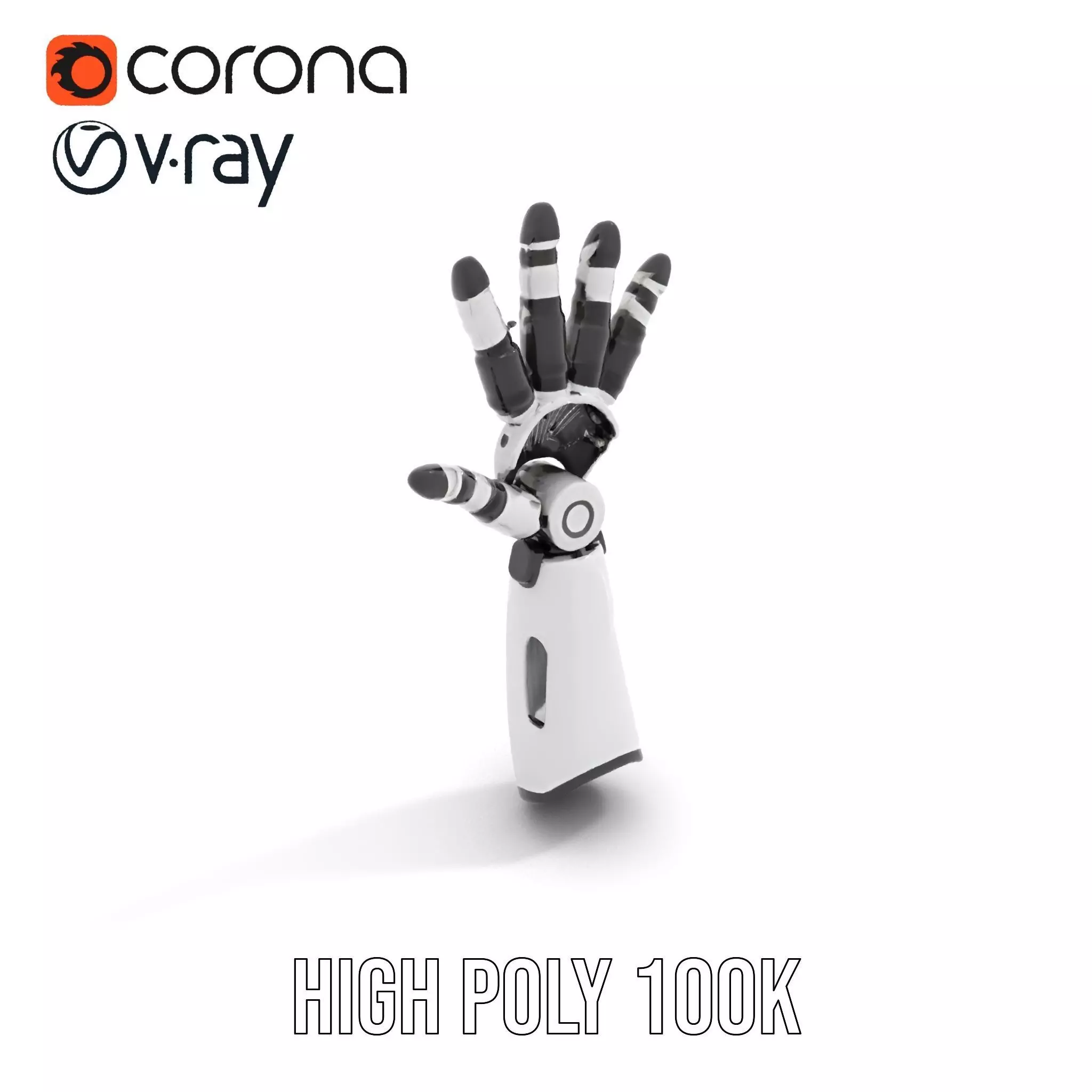 Robotic Hand Model Pack with Articulated Fingers Low-poly 3D model_26