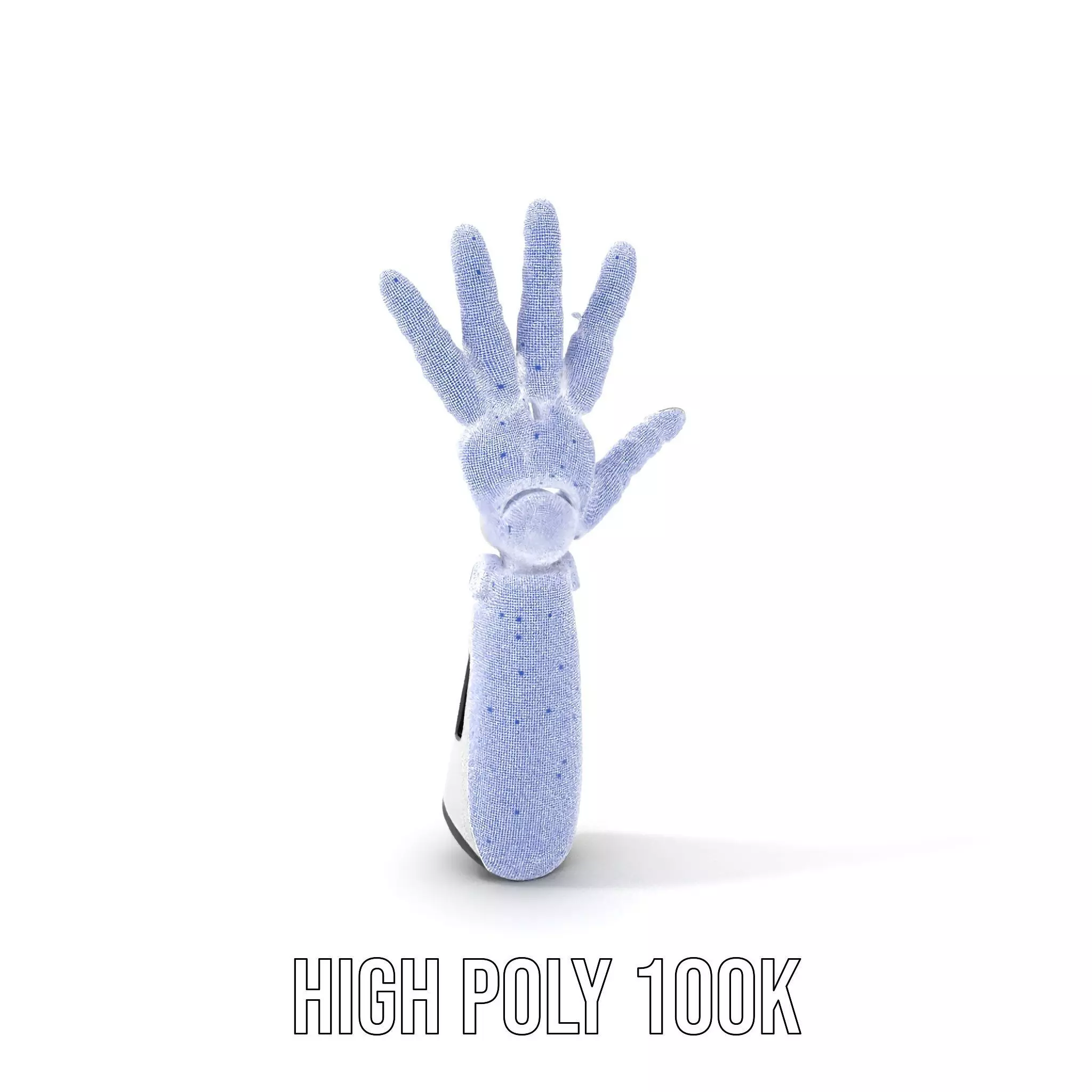 Robotic Hand Model Pack with Articulated Fingers Low-poly 3D model_4