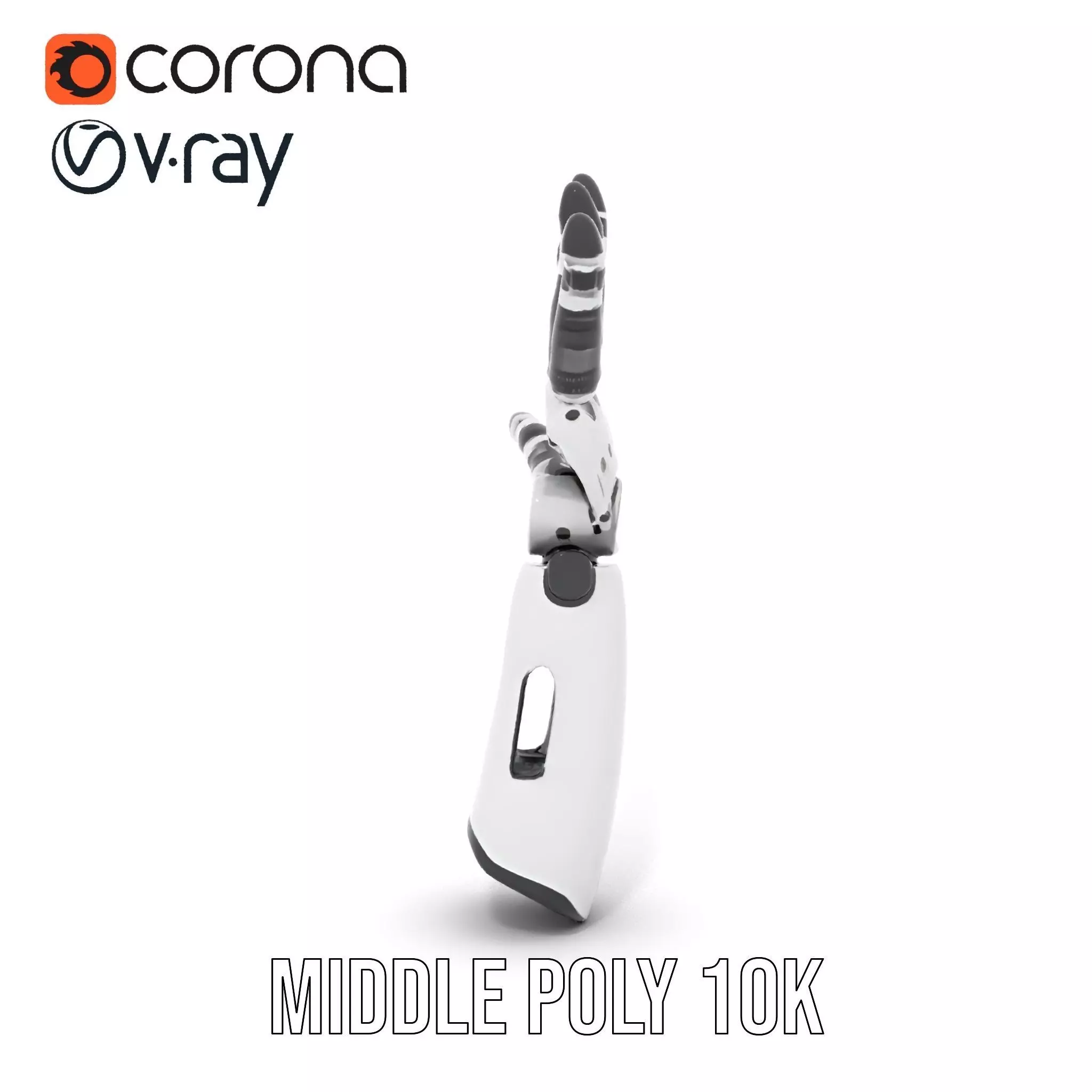 Robotic Hand Model Pack with Articulated Fingers Low-poly 3D model_30