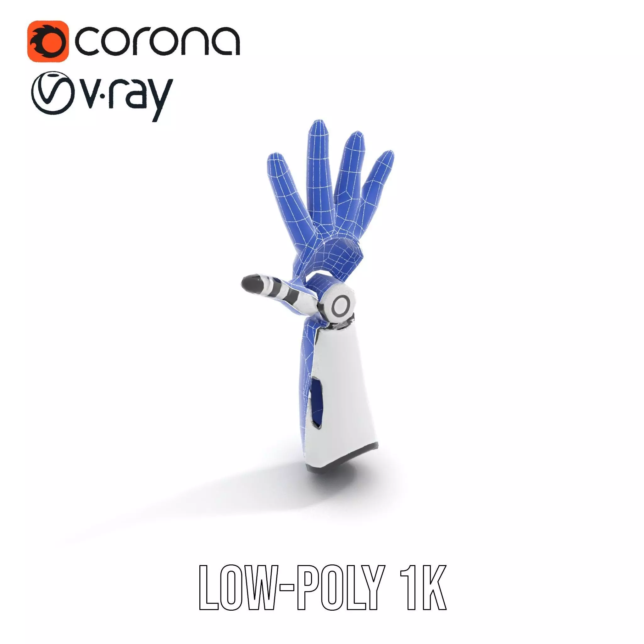 Robotic Hand Model Pack with Articulated Fingers Low-poly 3D model_22