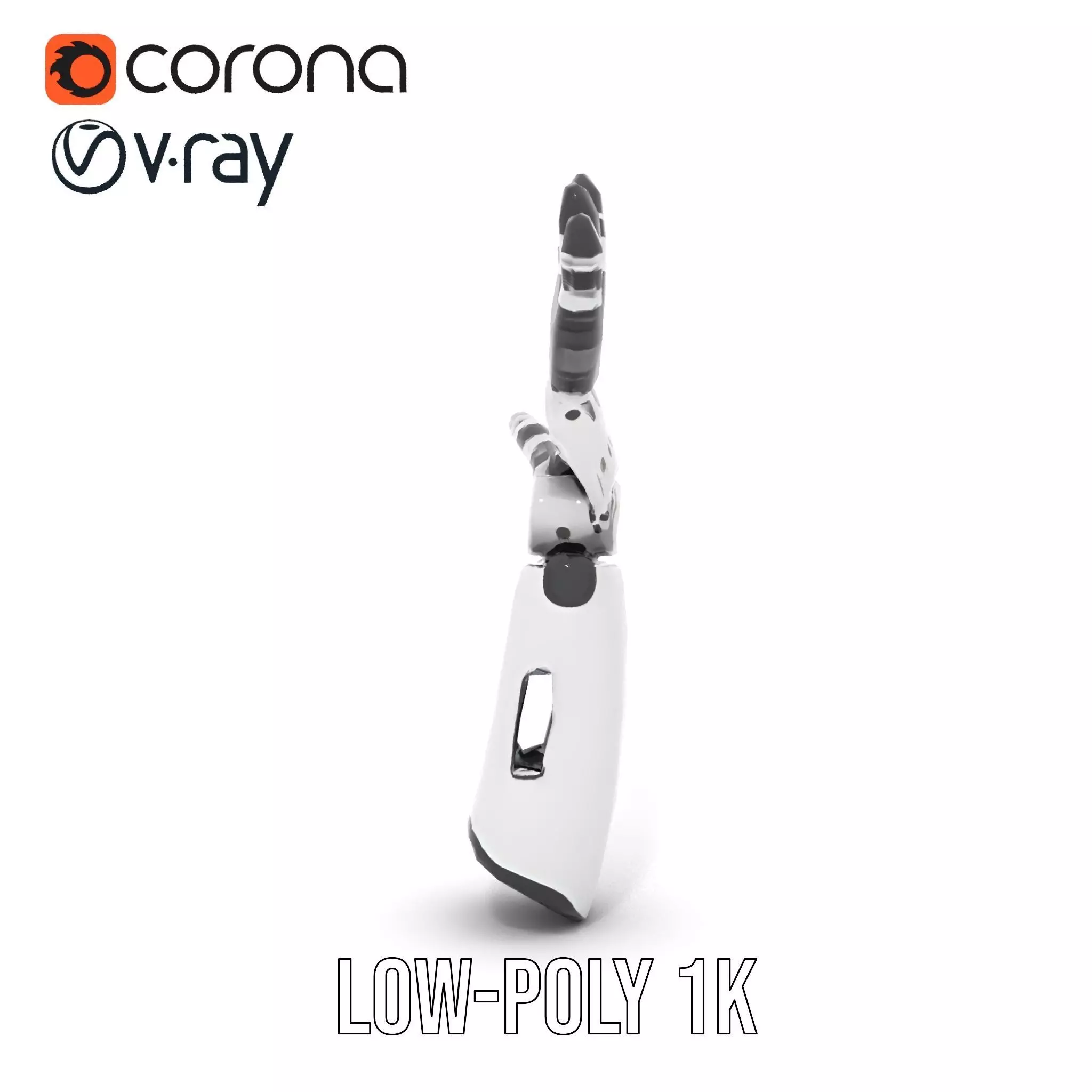 Robotic Hand Model Pack with Articulated Fingers Low-poly 3D model_16