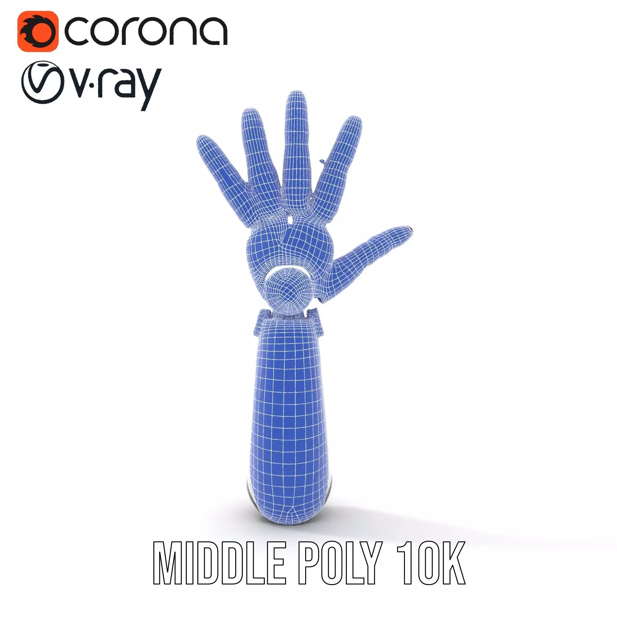 Robotic Hand Model Pack with Articulated Fingers Low-poly 3D model_12