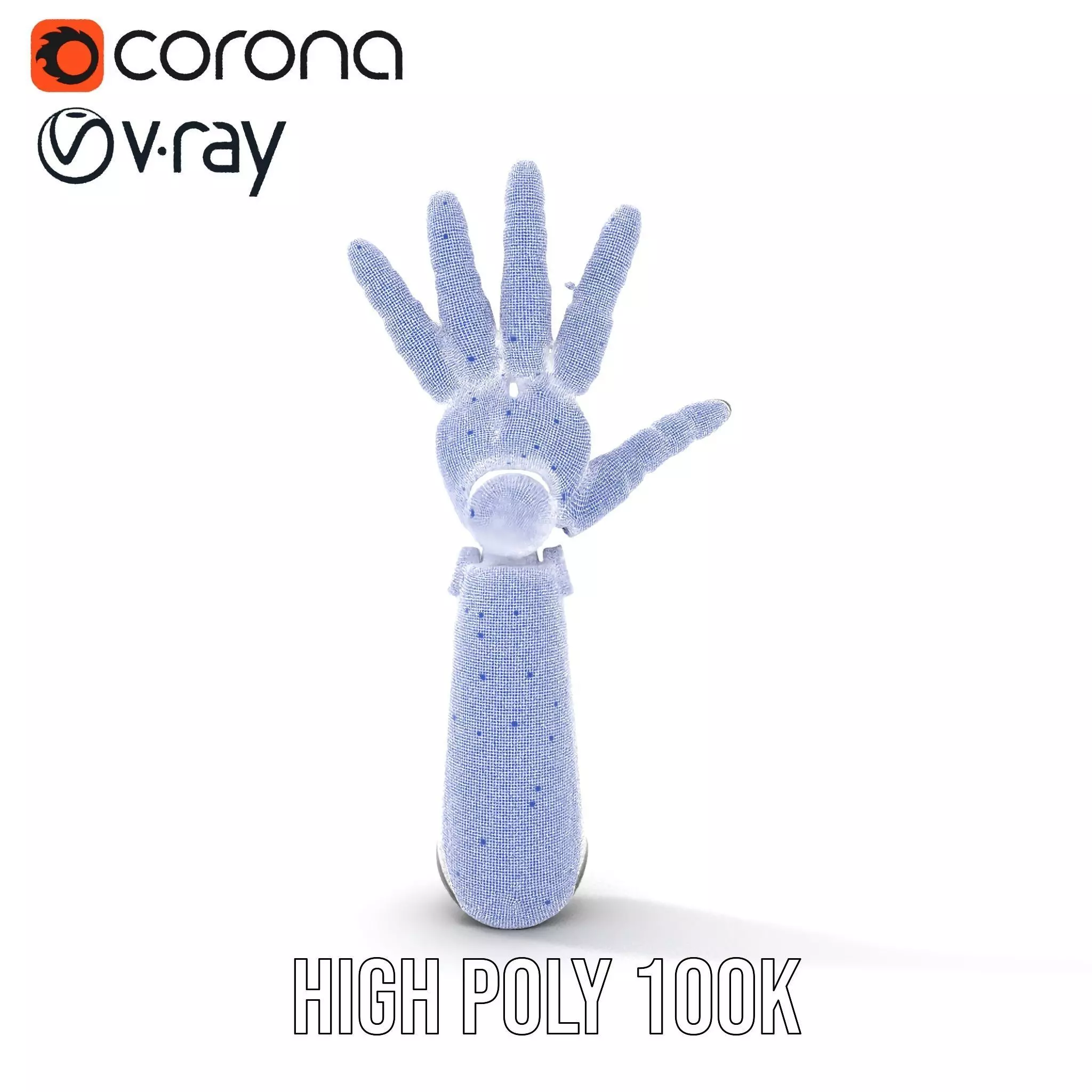 Robotic Hand Model Pack with Articulated Fingers Low-poly 3D model_29