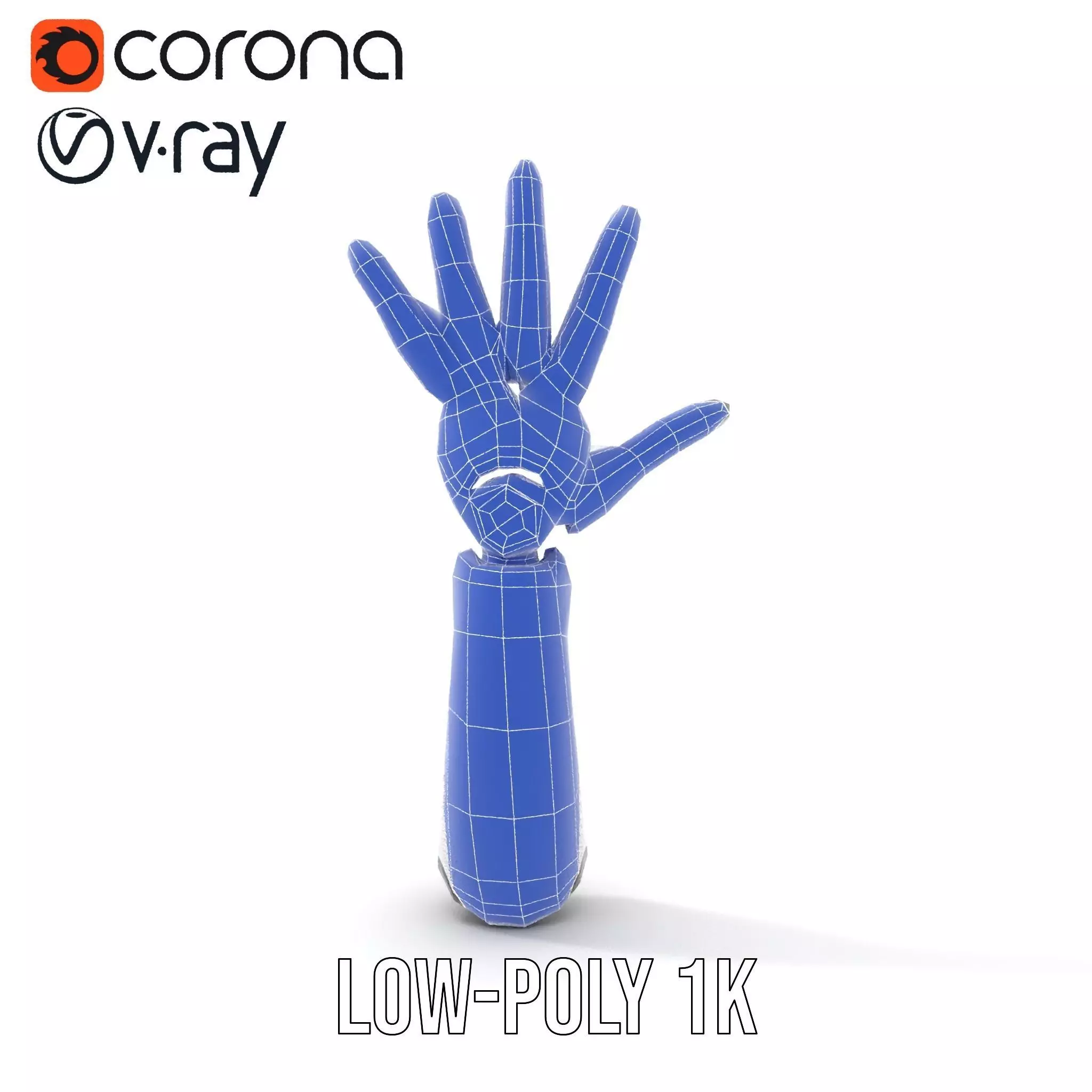 Robotic Hand Model Pack with Articulated Fingers Low-poly 3D model_31