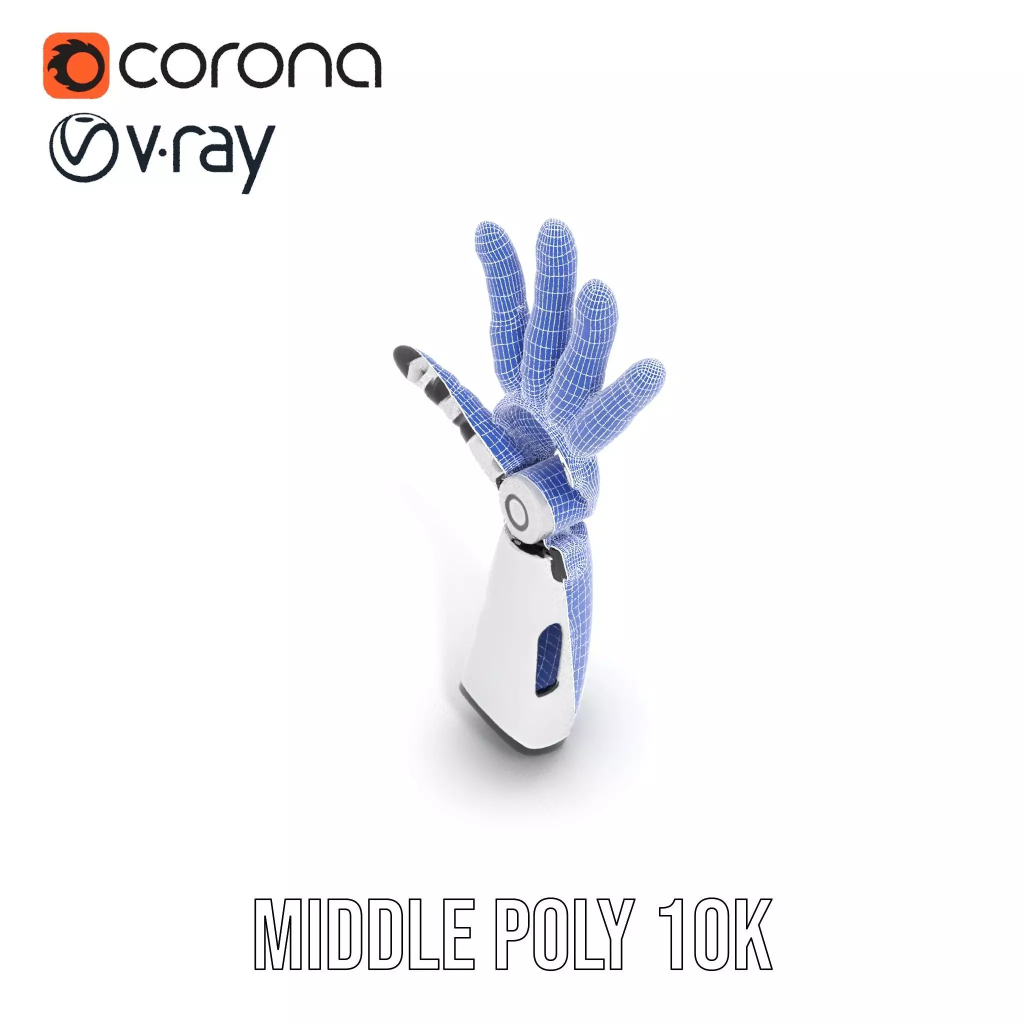 Robotic Hand Model Pack with Articulated Fingers Low-poly 3D model_9