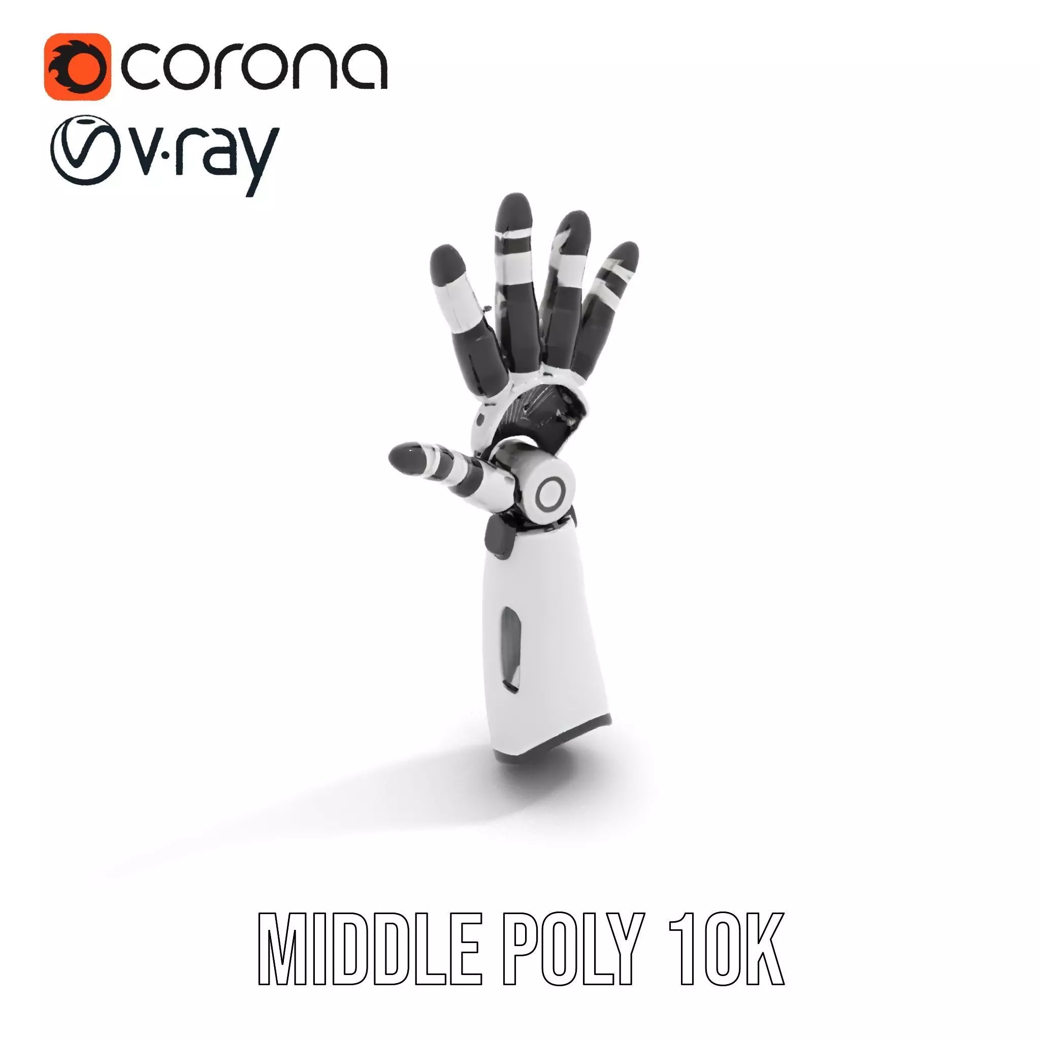 Robotic Hand Model Pack with Articulated Fingers Low-poly 3D model_5