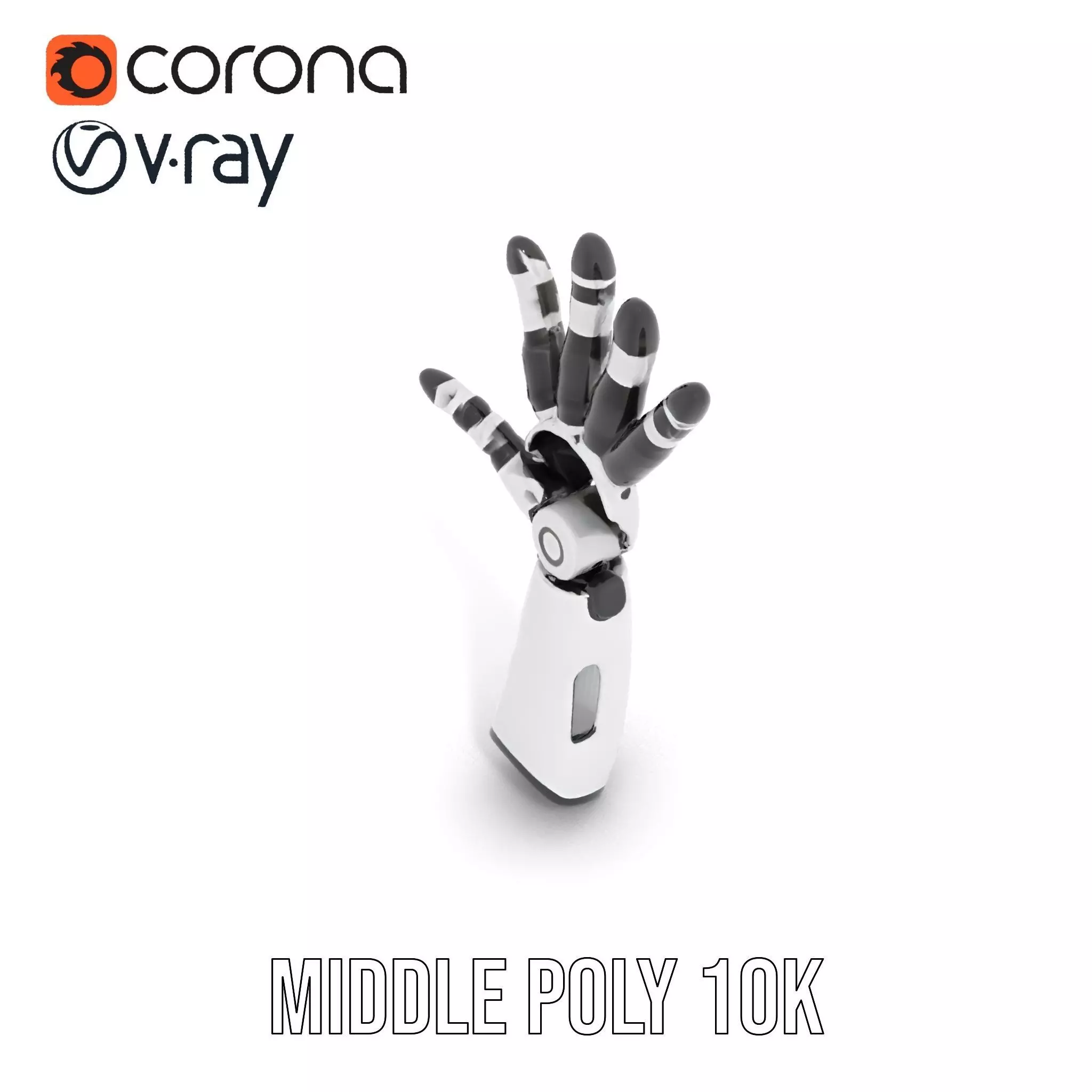 Robotic Hand Model Pack with Articulated Fingers Low-poly 3D model_6