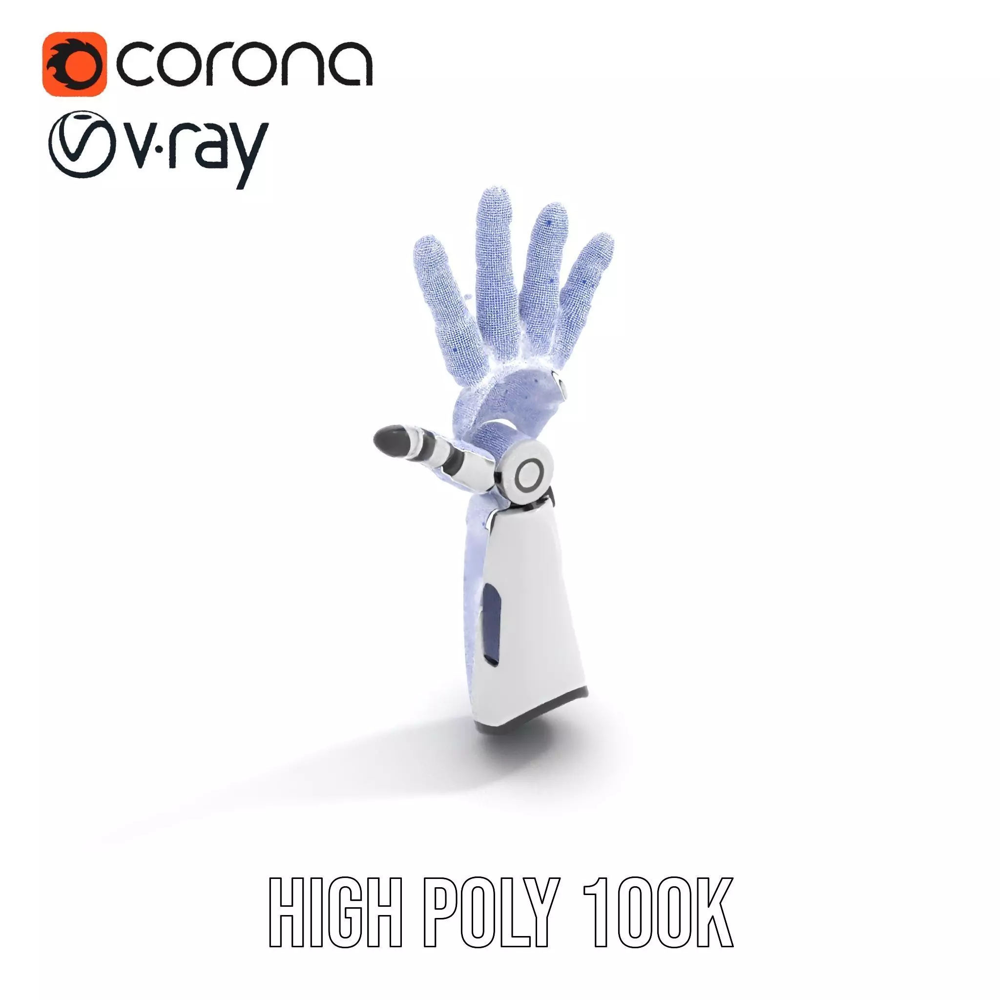 Robotic Hand Model Pack with Articulated Fingers Low-poly 3D model_11