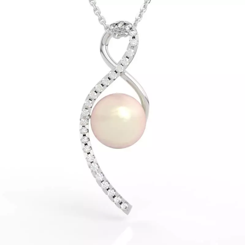 Luxury Diamond Pearl Pendant 3D print model