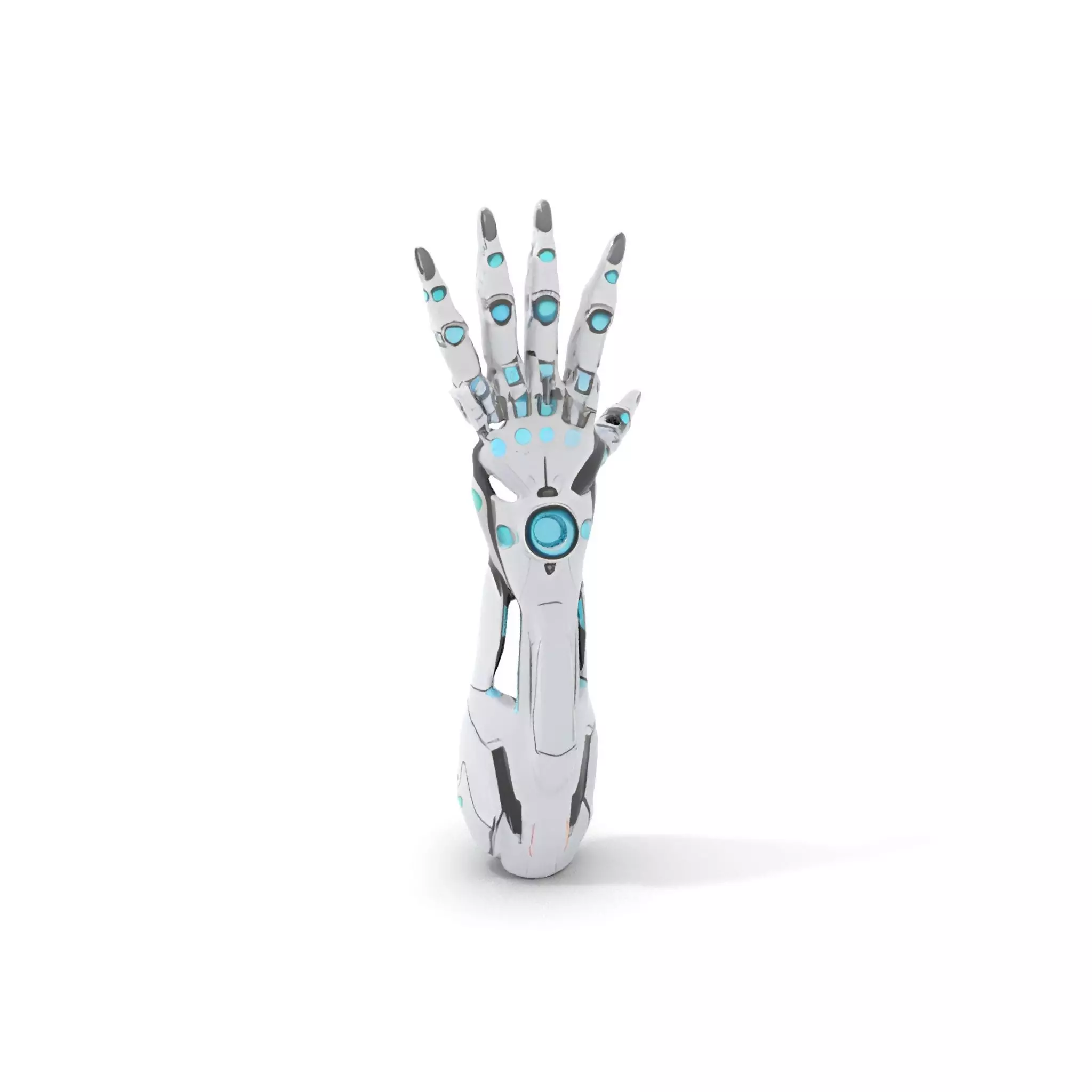 Futuristic Robotic Hand Model Pack with LED Highlights Low-poly 3D model_6
