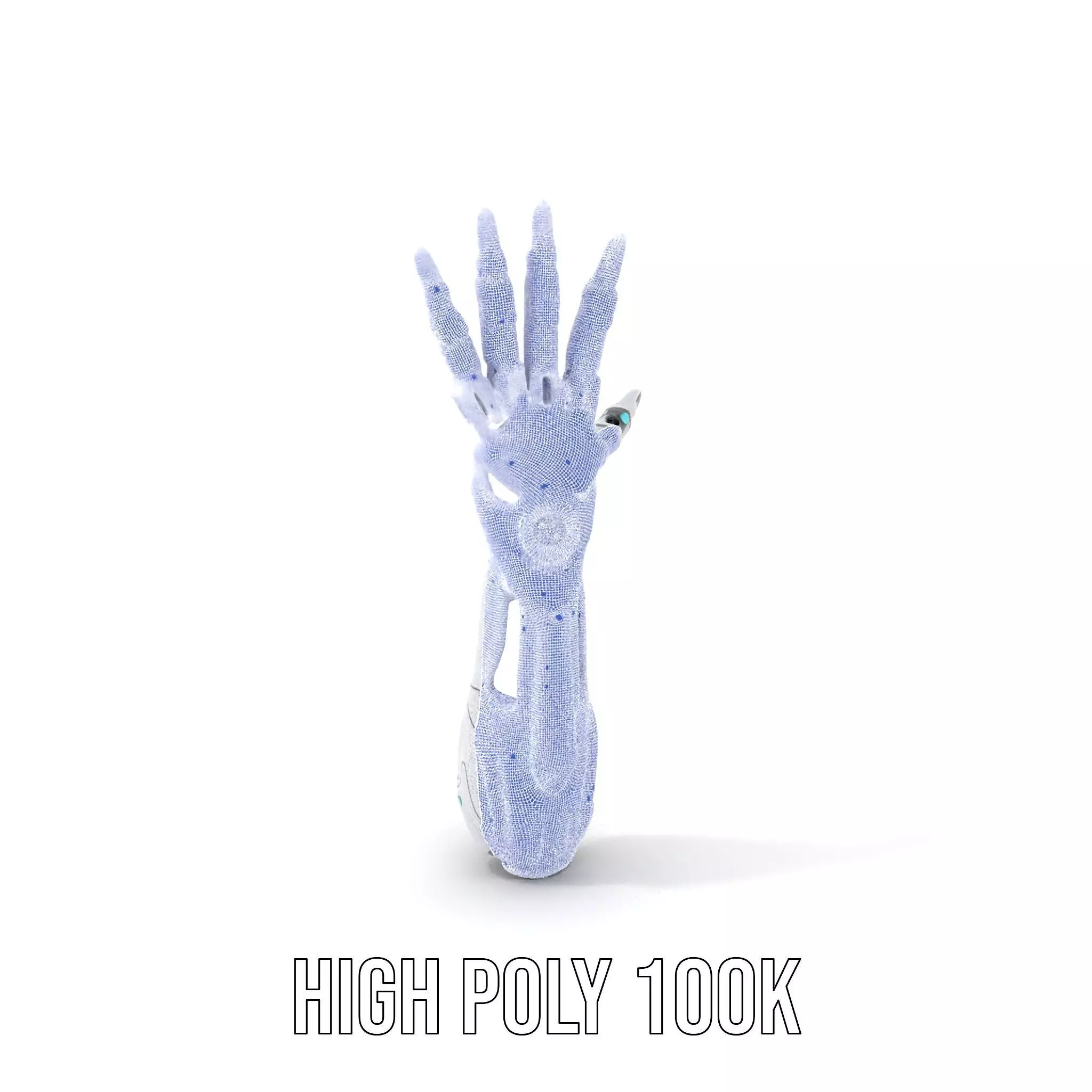 Futuristic Robotic Hand Model Pack with LED Highlights Low-poly 3D model_4