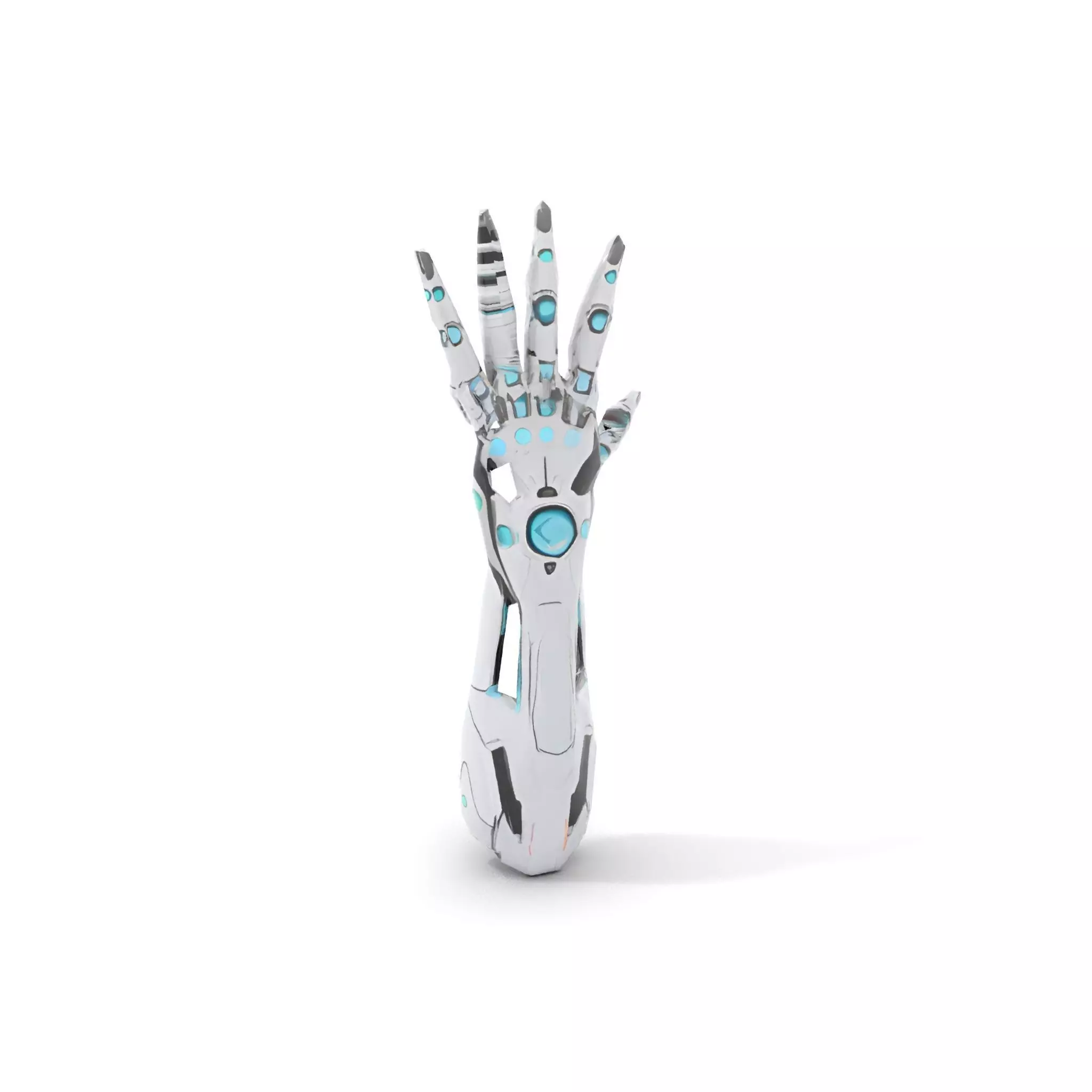 Futuristic Robotic Hand Model Pack with LED Highlights Low-poly 3D model_10
