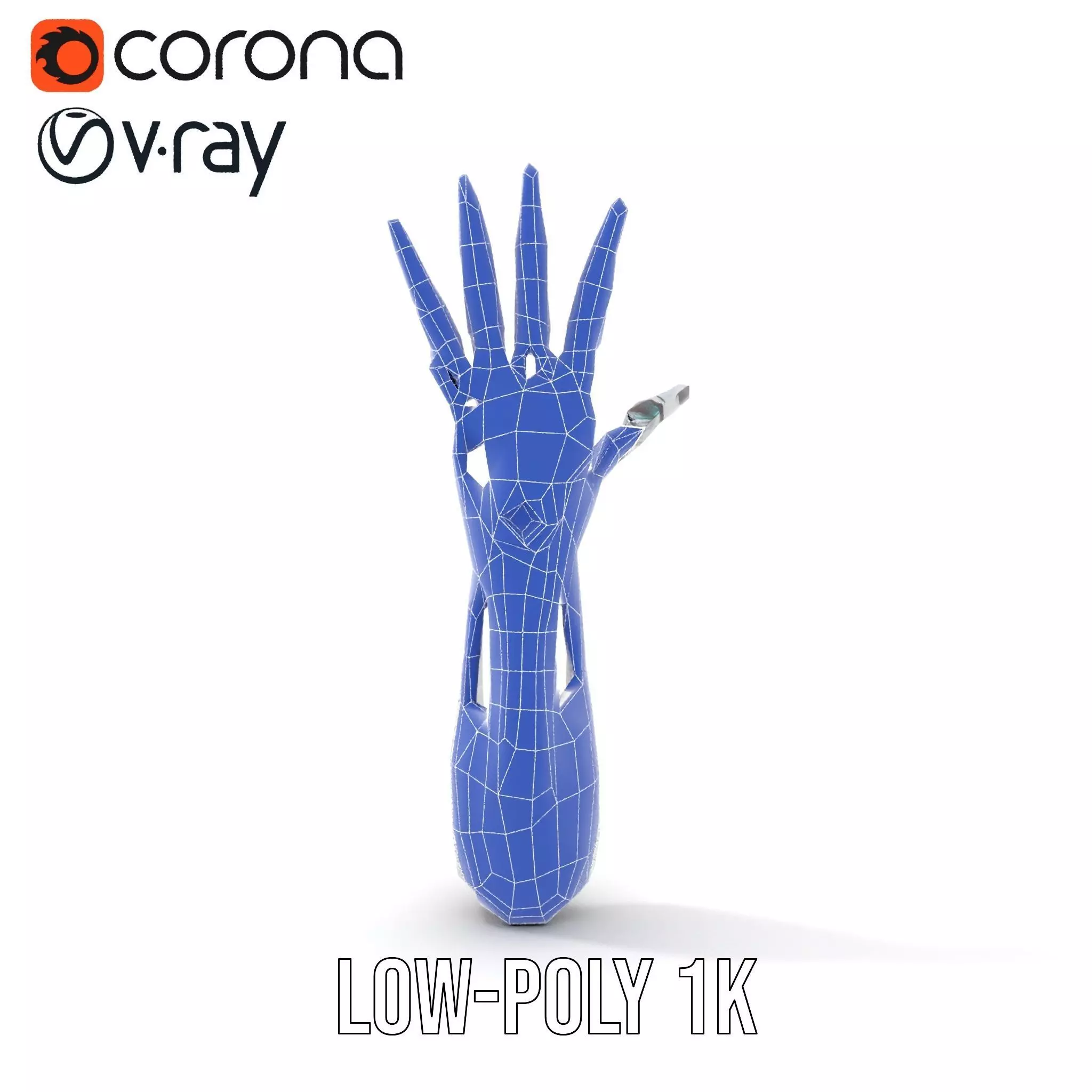 Futuristic Robotic Hand Model Pack with LED Highlights Low-poly 3D model_13