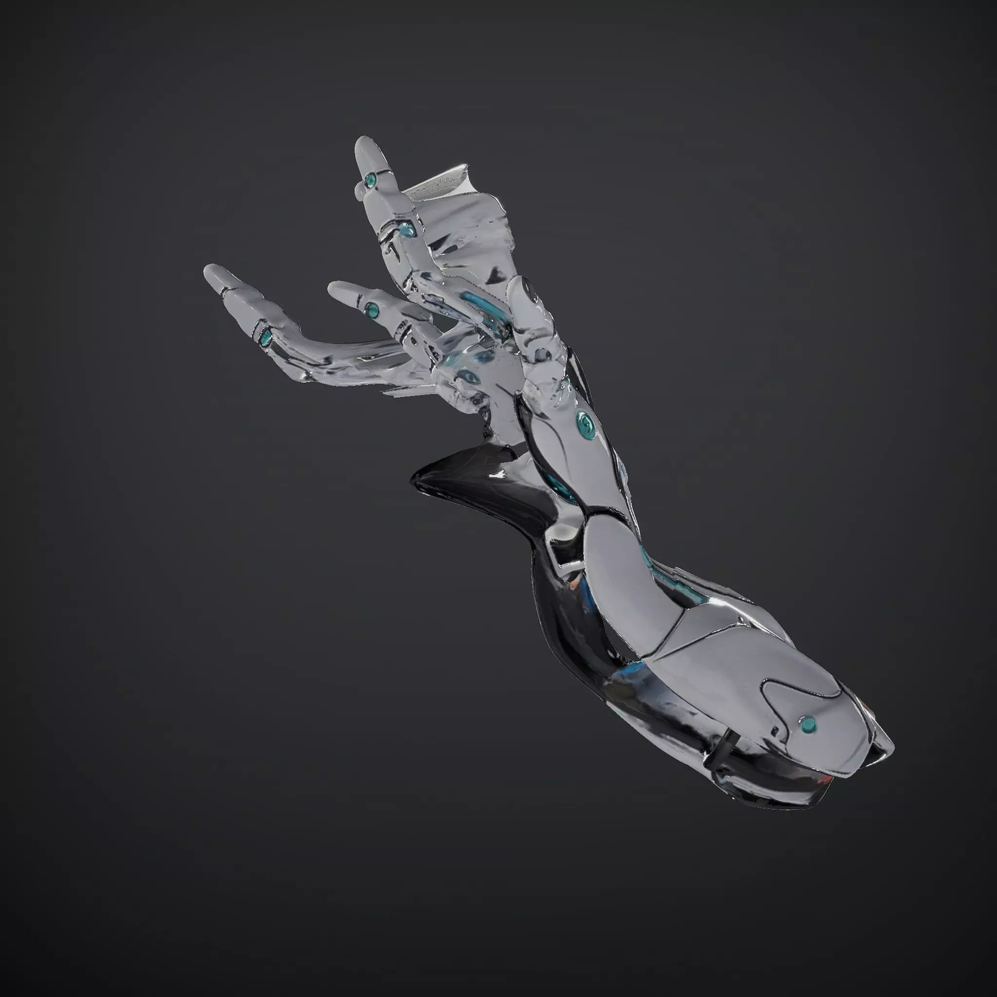 Futuristic Robotic Hand Model Pack with LED Highlights Low-poly 3D model_34