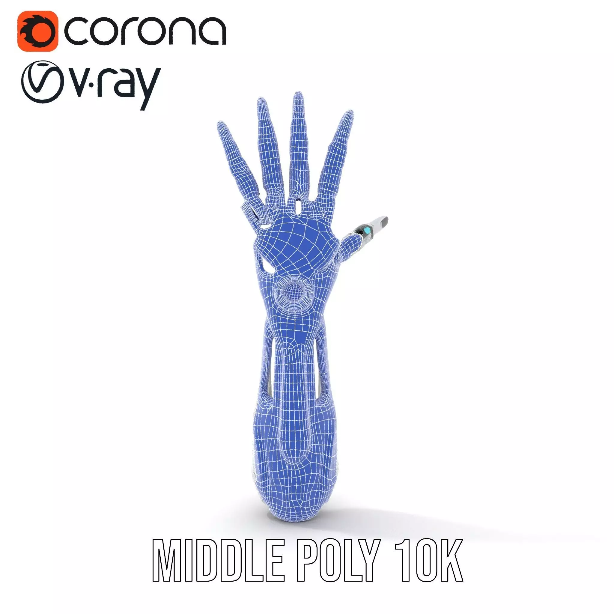 Futuristic Robotic Hand Model Pack with LED Highlights Low-poly 3D model_24