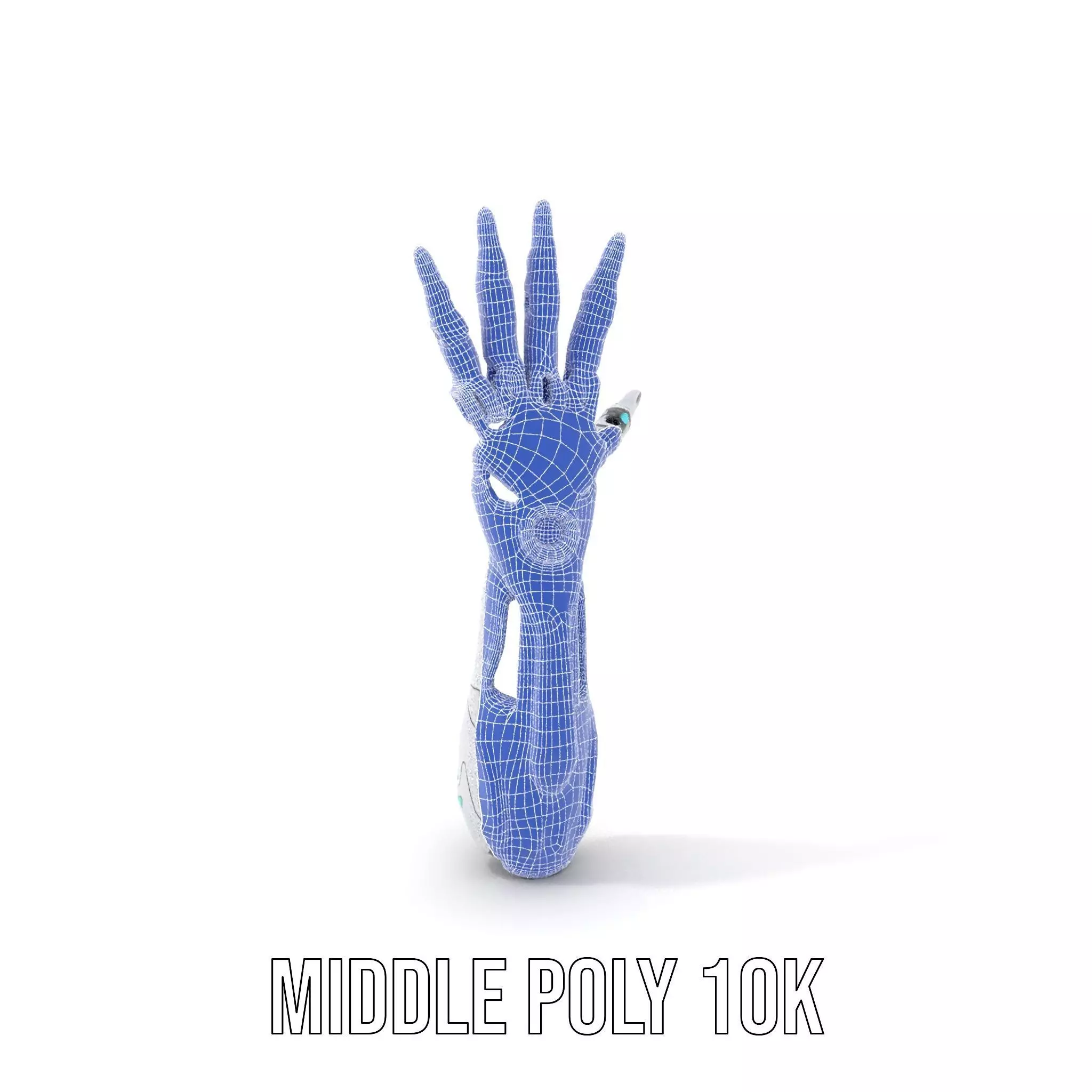 Futuristic Robotic Hand Model Pack with LED Highlights Low-poly 3D model_21