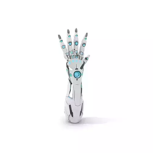 Futuristic Robotic Hand Model Pack with LED Highlights Low-poly 3D model
