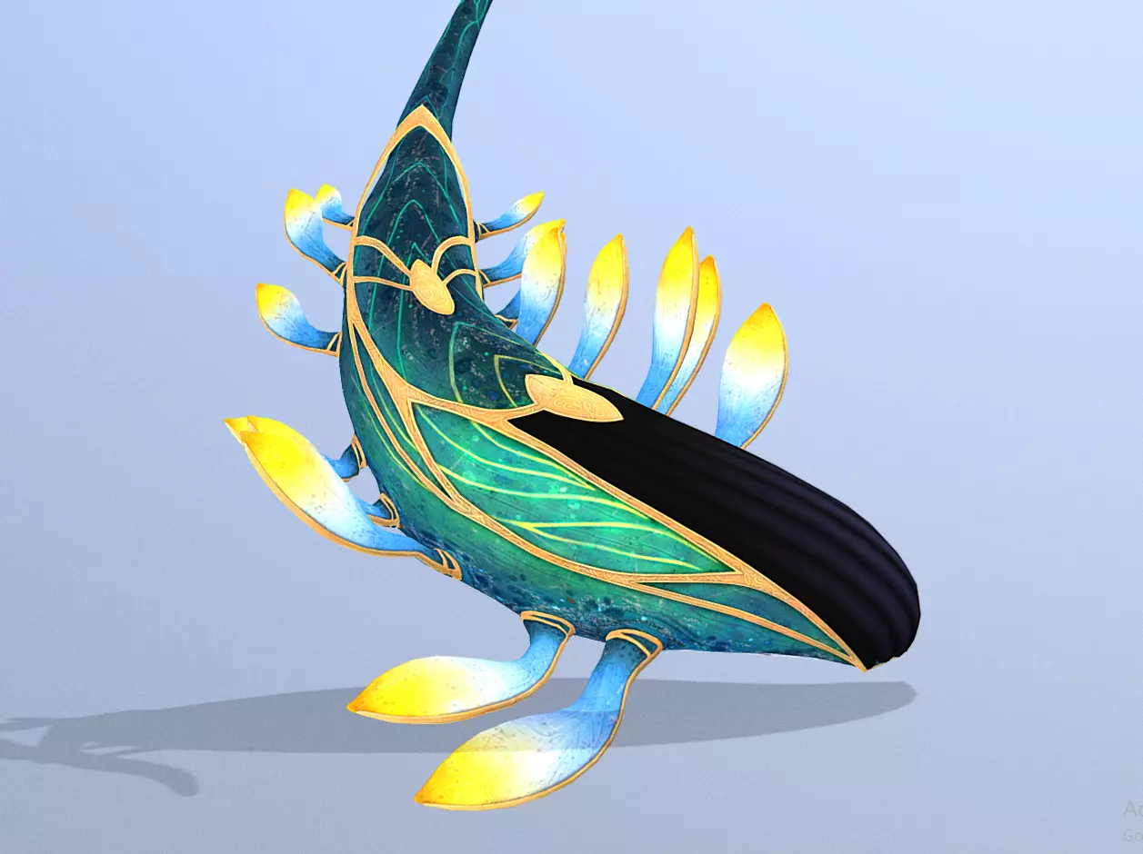 SKY WHALE Sea Whale Multi Action 3D model_0