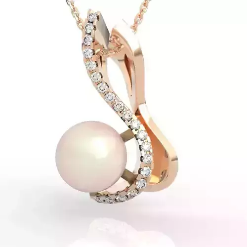 Stunning Flowing Design Pearl Necklace