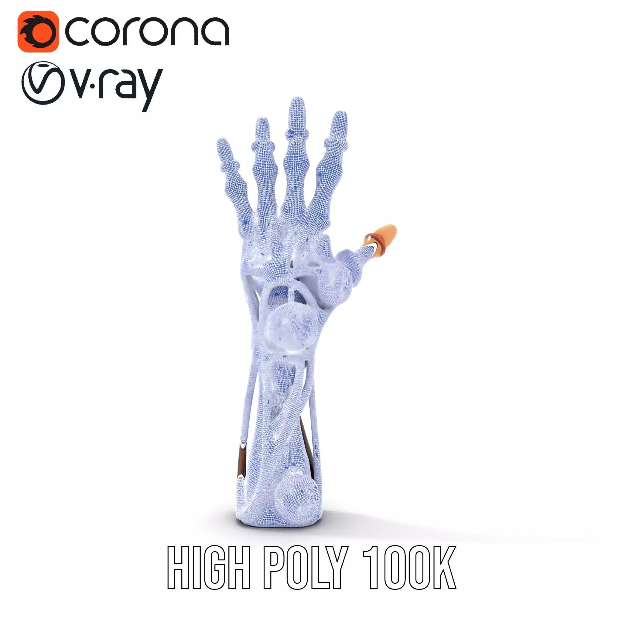 Steampunk Mechanical Hand Model Pack Low-poly 3D model_31