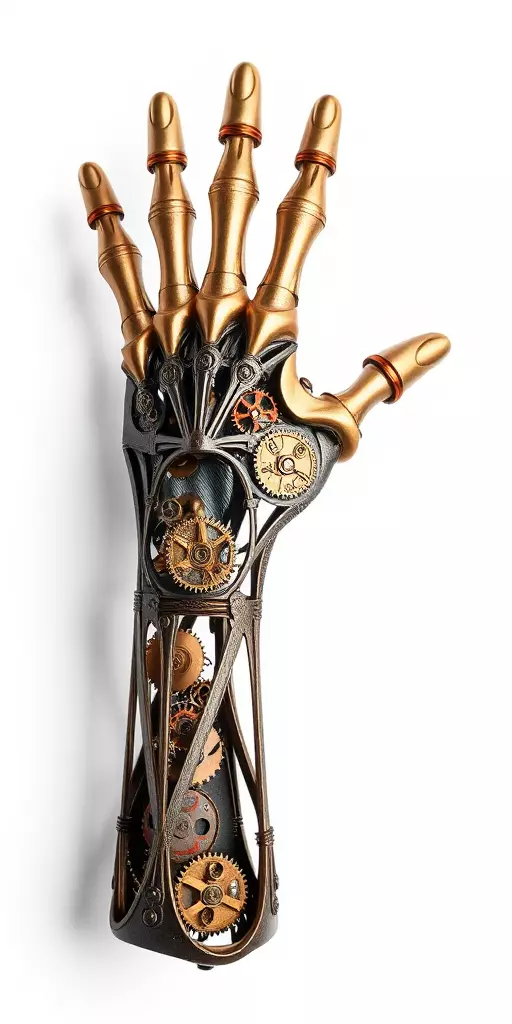 Steampunk Mechanical Hand Model Pack Low-poly 3D model_2