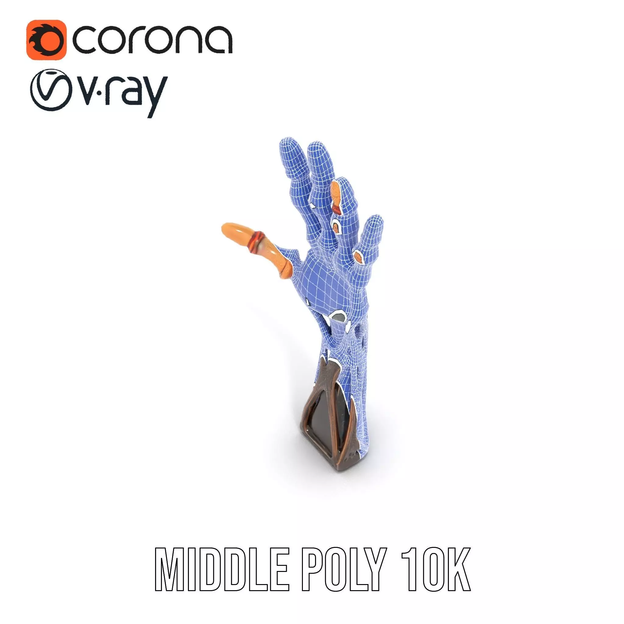 Steampunk Mechanical Hand Model Pack Low-poly 3D model_17