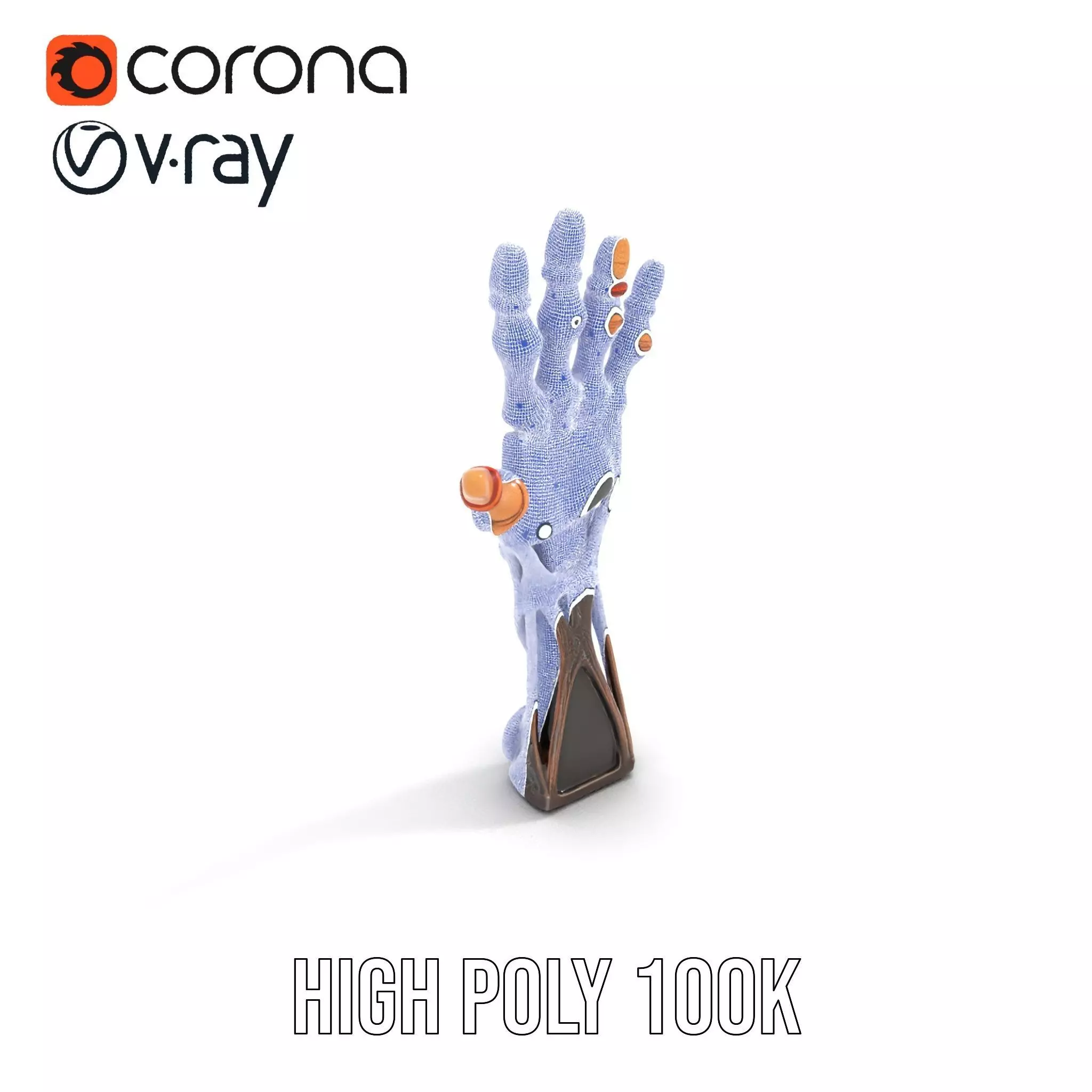 Steampunk Mechanical Hand Model Pack Low-poly 3D model_25