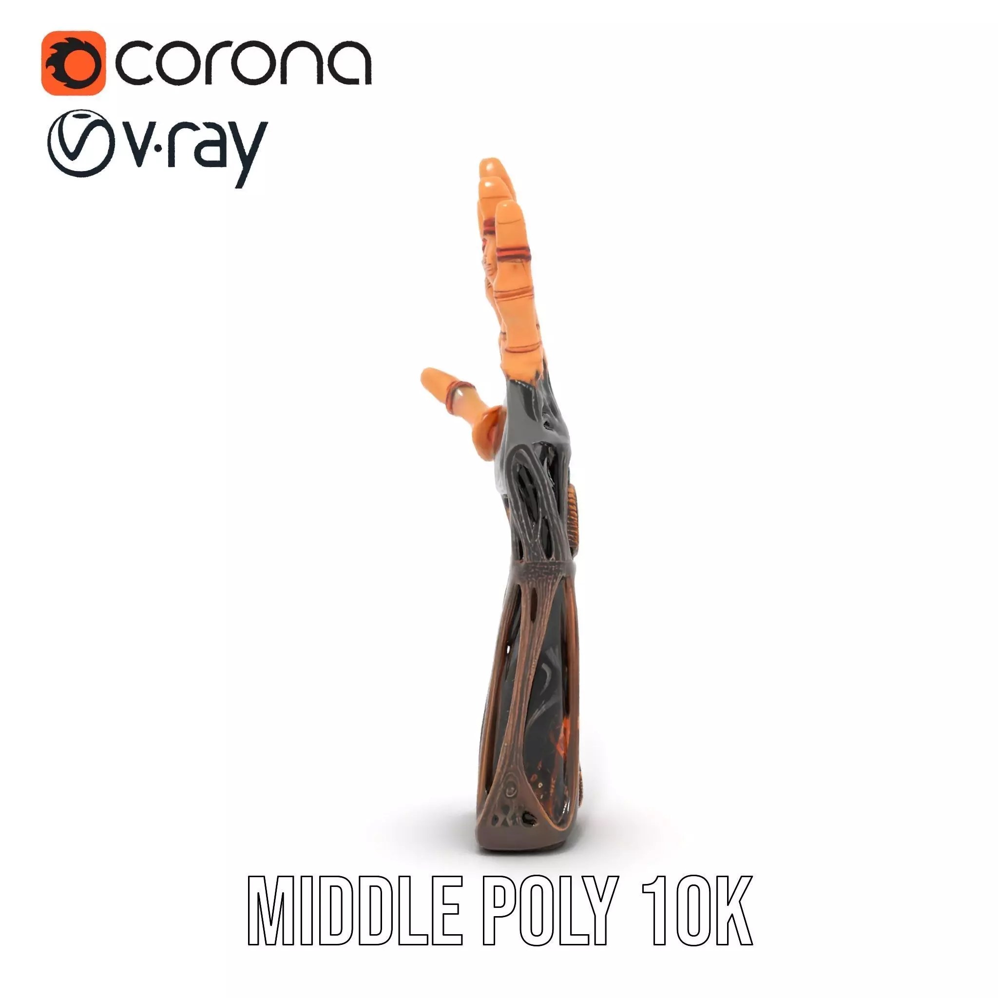 Steampunk Mechanical Hand Model Pack Low-poly 3D model_11