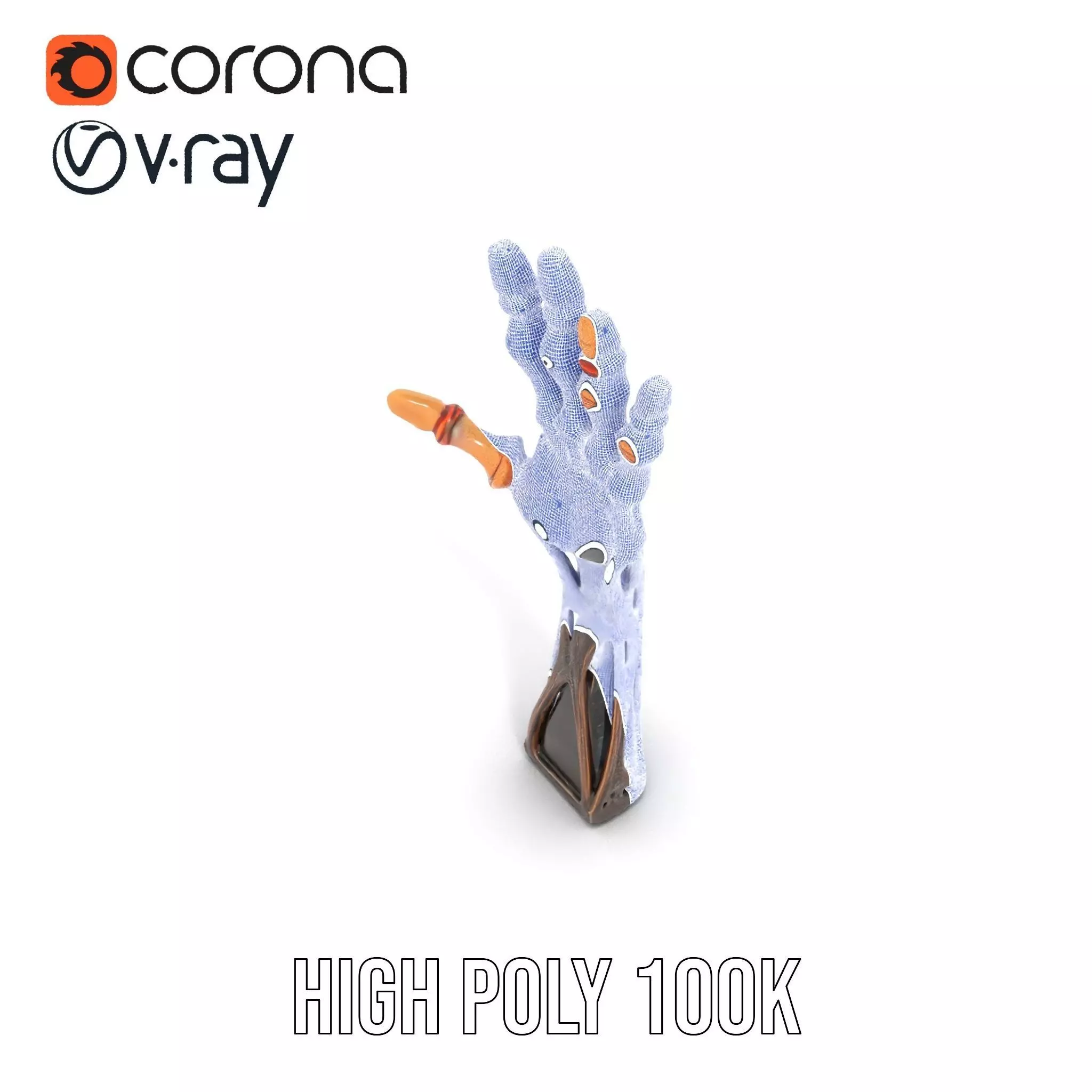 Steampunk Mechanical Hand Model Pack Low-poly 3D model_22