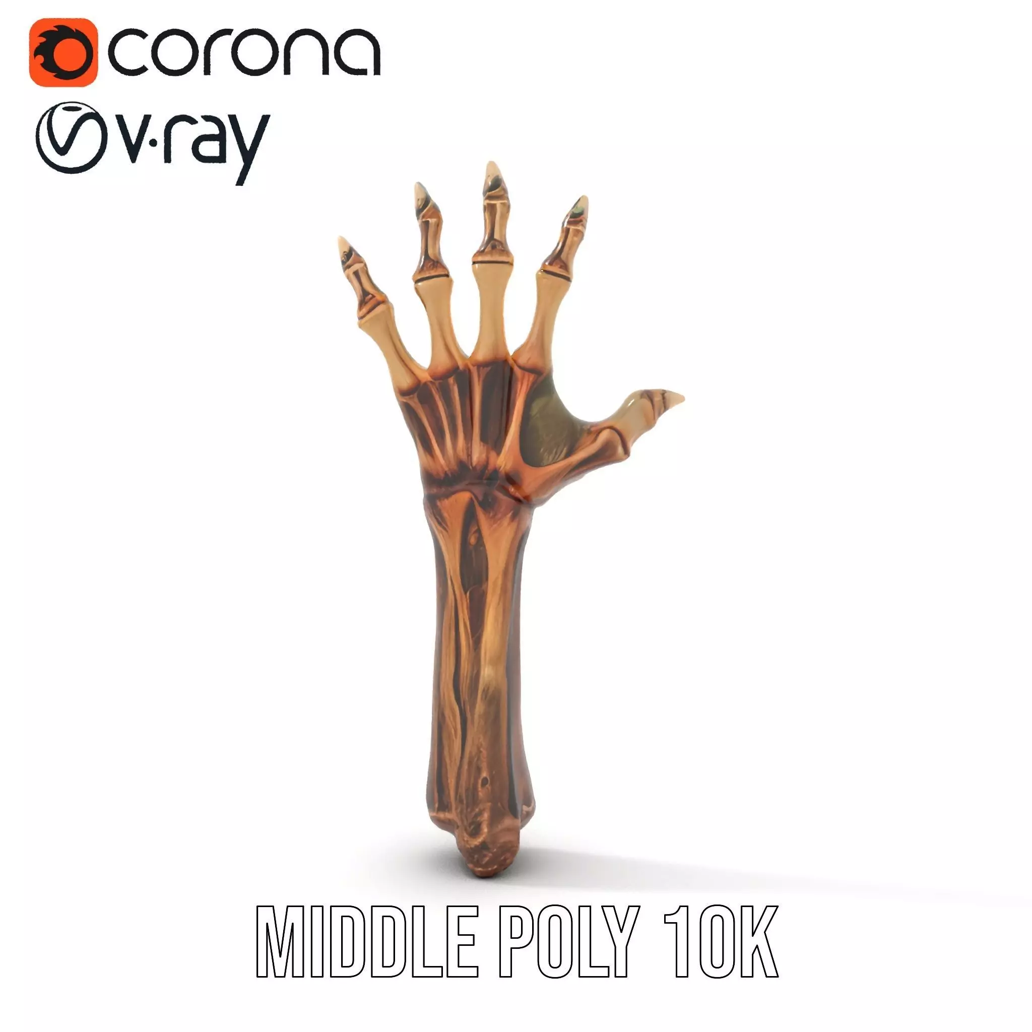 Zombie Hand model pack with detailed textures and bone structure Low-poly 3D model_20