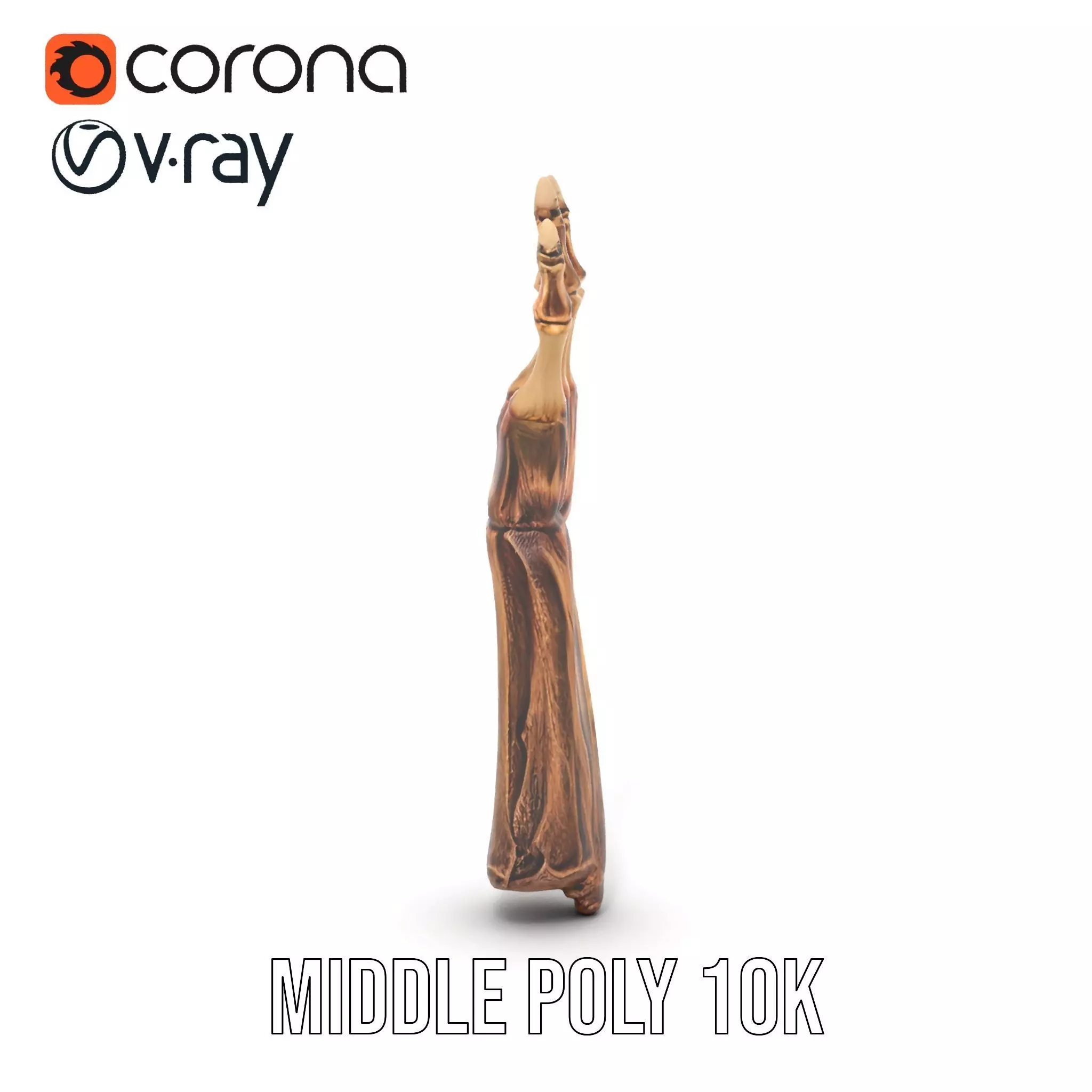 Zombie Hand model pack with detailed textures and bone structure Low-poly 3D model_12