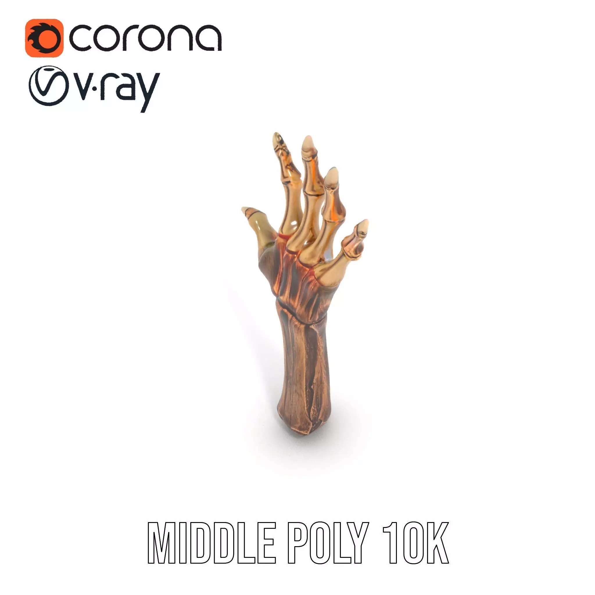 Zombie Hand model pack with detailed textures and bone structure Low-poly 3D model_23