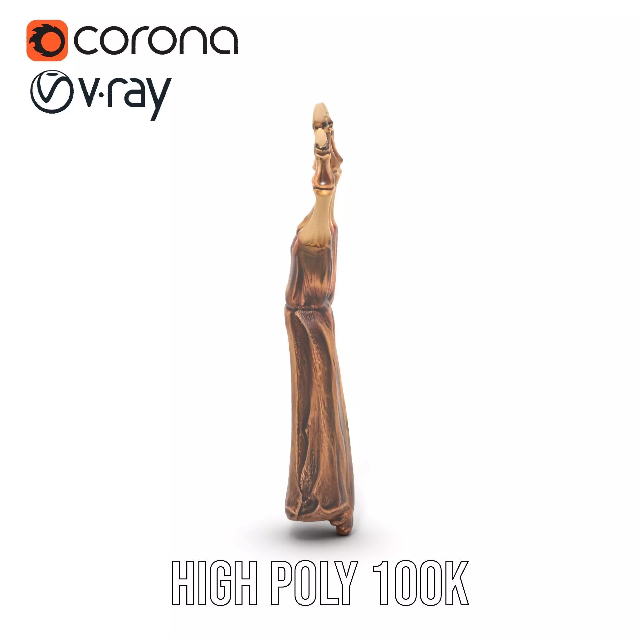 Zombie Hand model pack with detailed textures and bone structure Low-poly 3D model_14