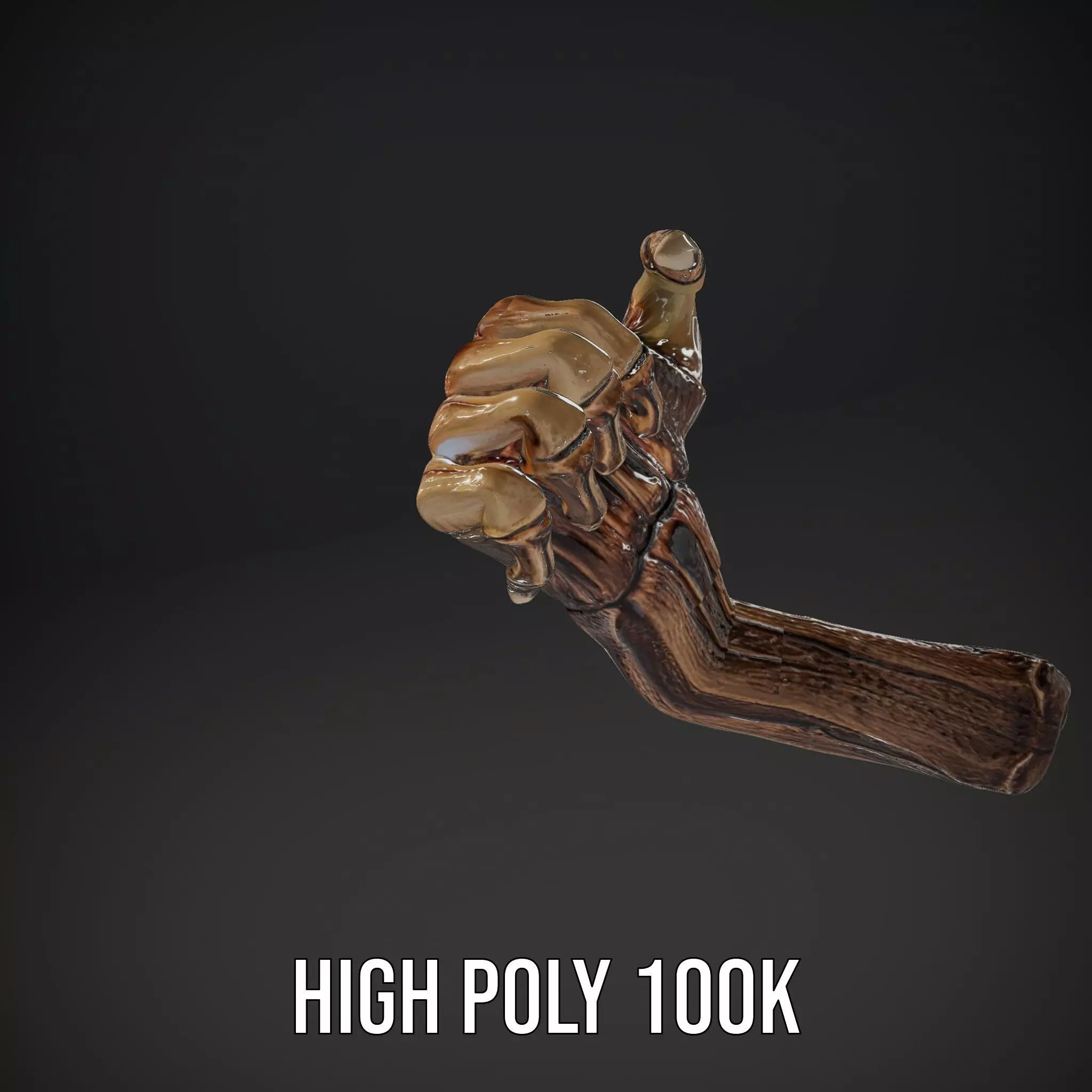 Zombie Hand model pack with detailed textures and bone structure Low-poly 3D model_32