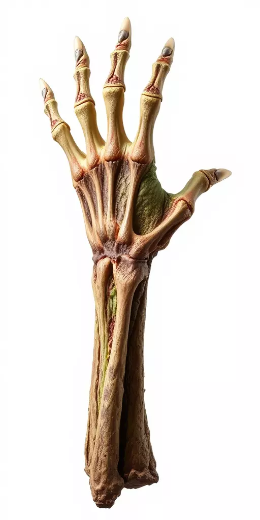 Zombie Hand model pack with detailed textures and bone structure Low-poly 3D model_2