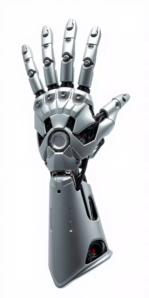 Advanced Robotic Hand Model Pack with Metallic Finish Low-poly 3D model_2