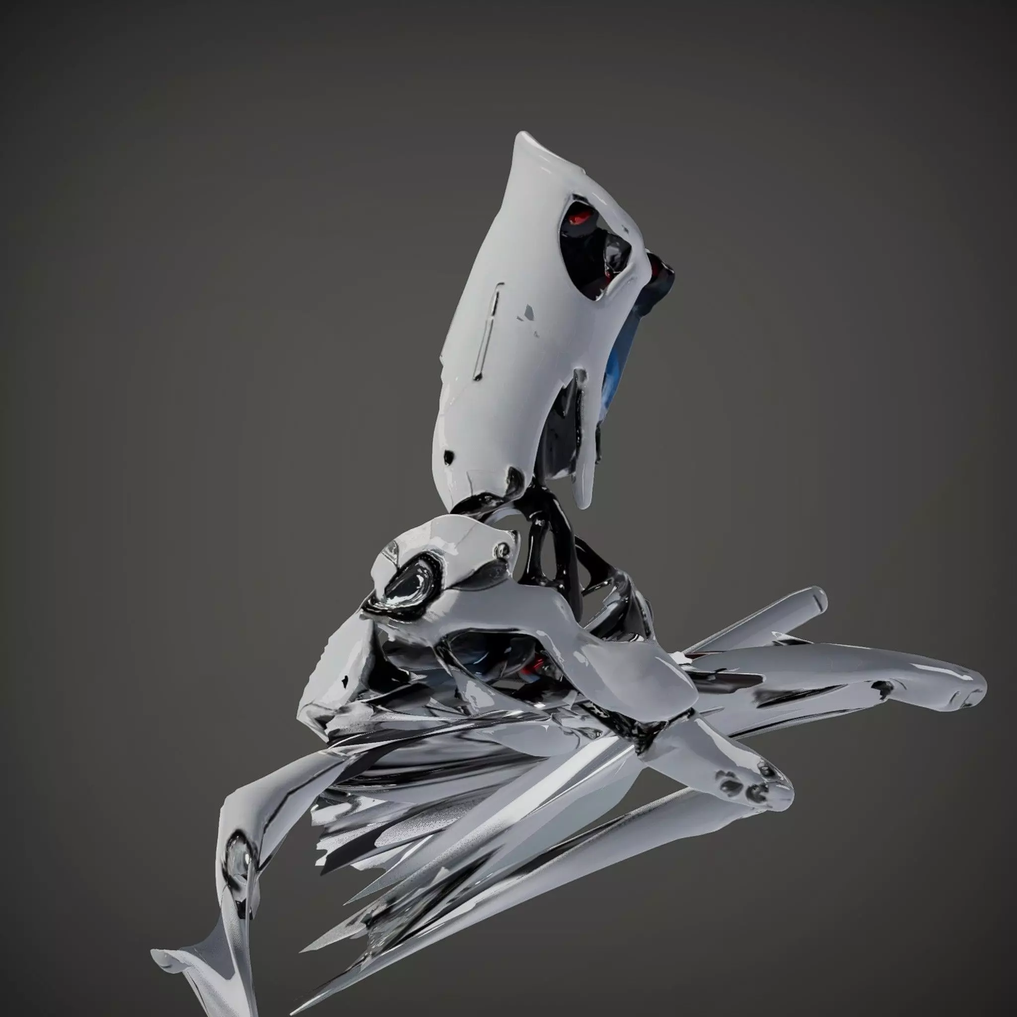 Advanced Robotic Hand Model Pack with Metallic Finish Low-poly 3D model_33